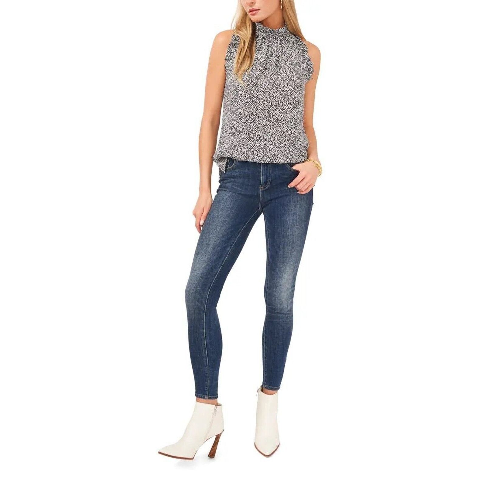 Vince Camuto Vince Camuto Cheetah Print Mock-Neck Sleeveless Top Size S Size S / US 4 / IT 40 - 3 Thumbnail