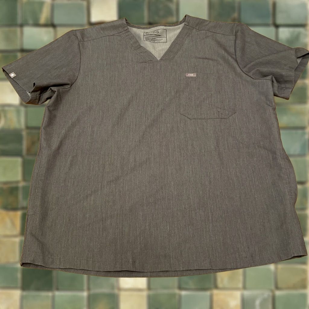 Vintage FIGS Scrubs Top Mens Large Leon 3 Pocket Technical Collection Graphite Gray Mens L Gray Solid Polyester Pre-owned# Size US L / EU 52-54 / 3 - 1 Thumbnail
