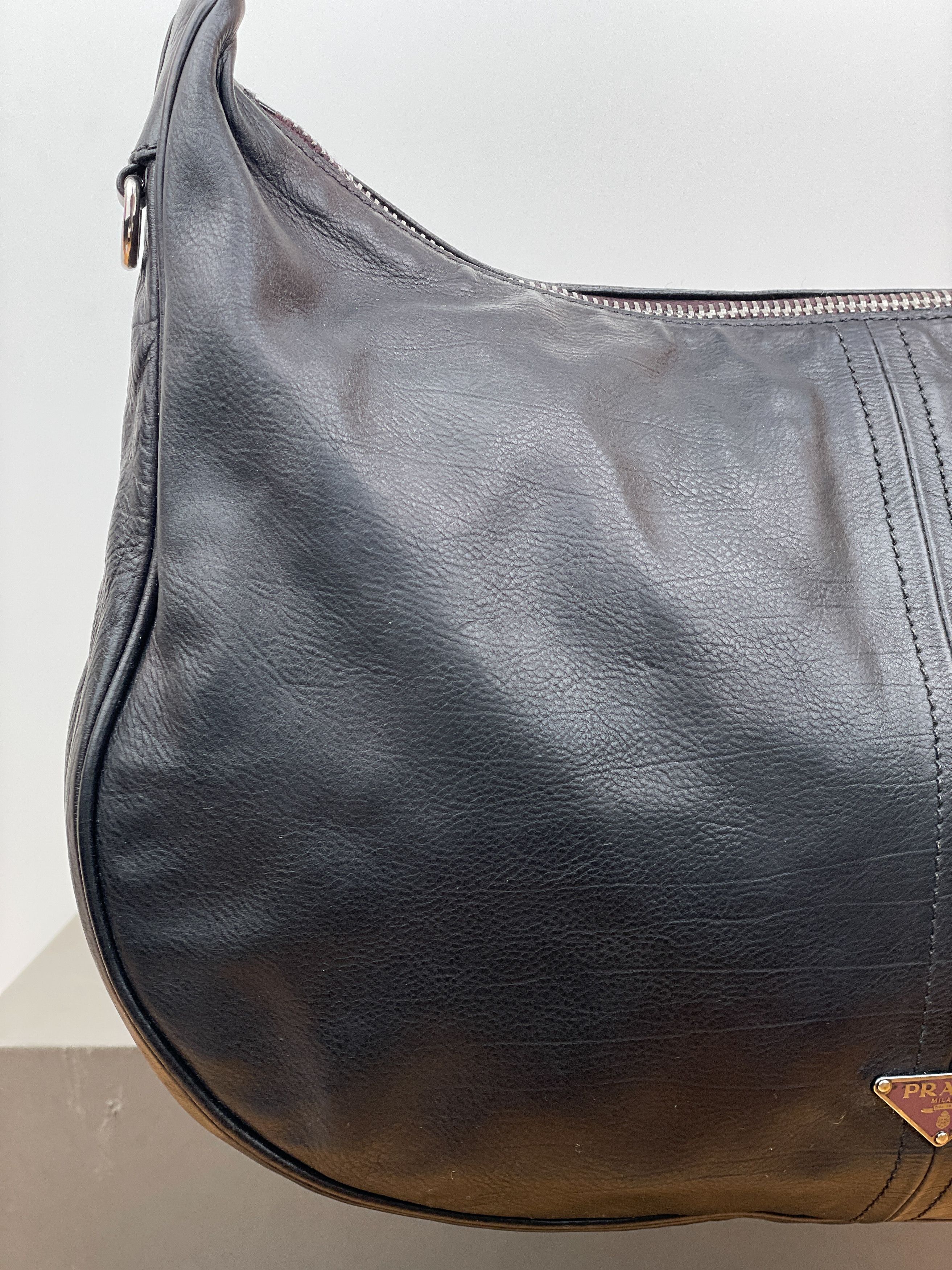 Prada Prada 2000s Leather Hobo Shoulder Bag Size ONE SIZE - 12 Thumbnail