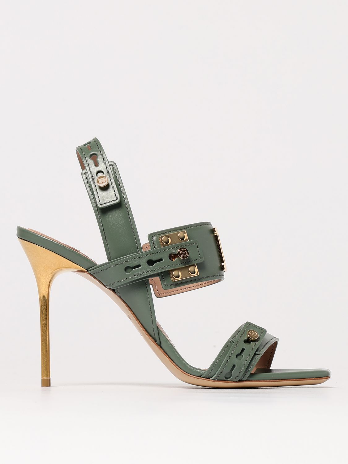 Balmain Balmain Heeled Sandals Woman Green Size US 6 / IT 36 - 1 Thumbnail