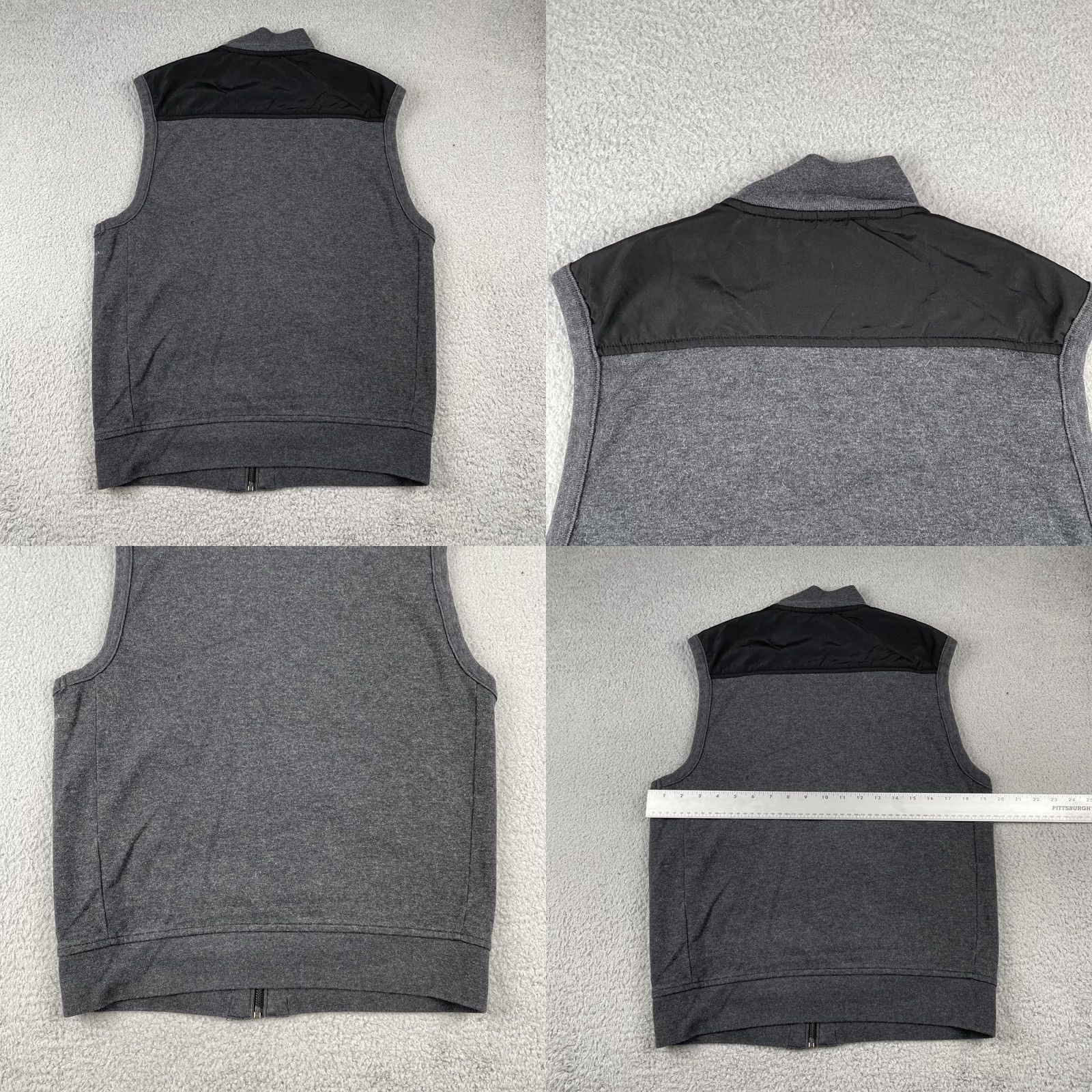 Banana Republic Banana Republic Vest Mens M Quilted Zip Up Sweater Outer Shell Polyester Gray Dark GrayEU C UC Size US M / EU 48-50 / 2 - 8 Thumbnail