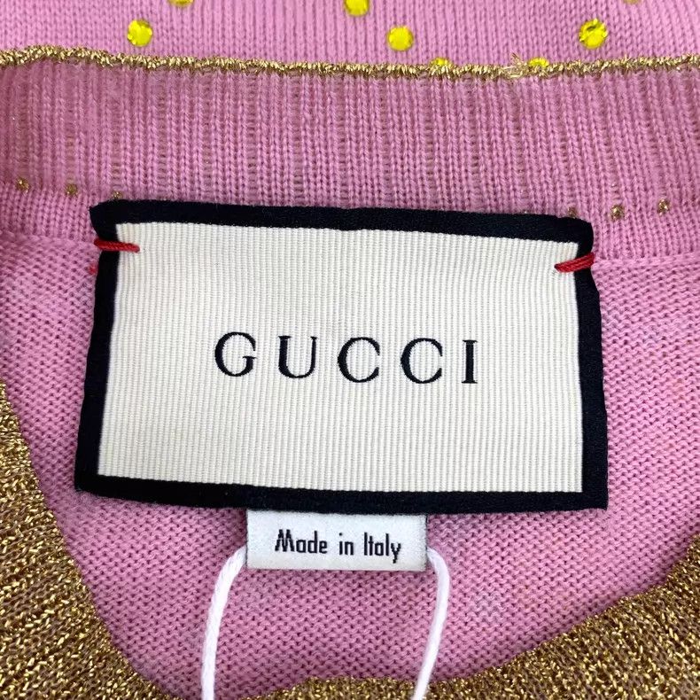 Gucci Gucci Pink logo diamond-printed wool round-neck long-sleev Size XS / US 0-2 / IT 36-38 - 5 Thumbnail