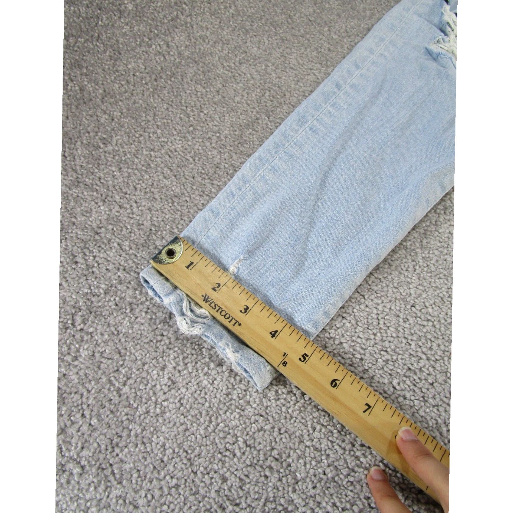Frame Frame Womens 25 Le High Skinny Light Wash Denim Ripped Stain Size 42" / US 20 - 6 Thumbnail