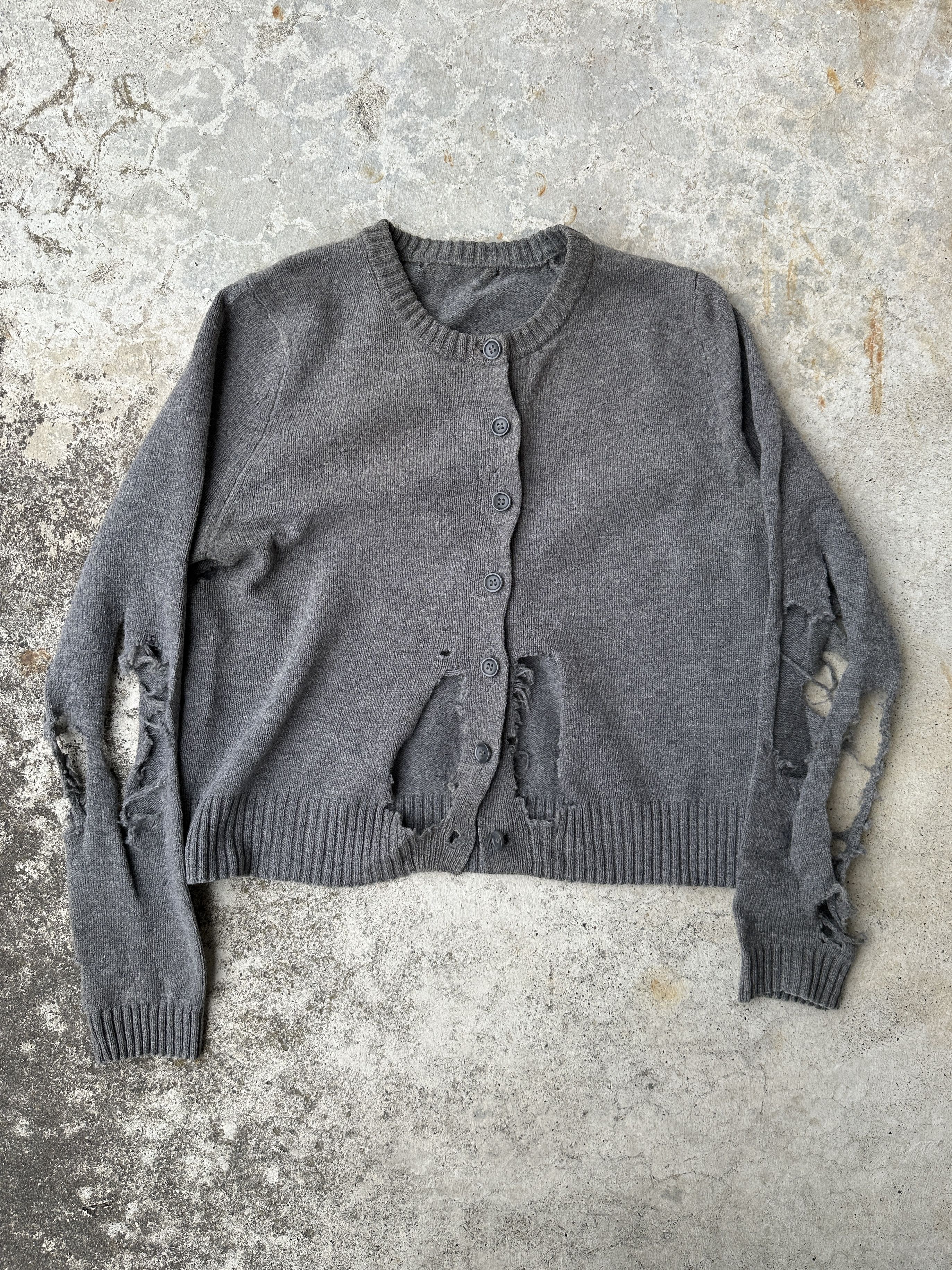 Vintage Distressed trashed wool mohair cardigan Size US S / EU 44-46 / 1 - 1 Thumbnail