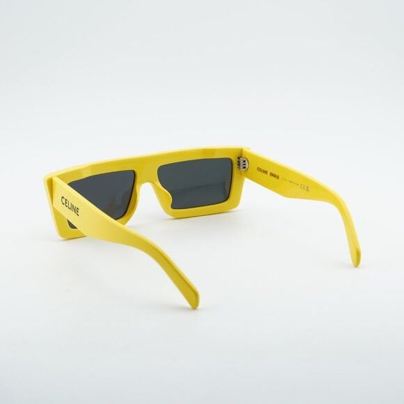 Celine Celine CL40214U 39A Sunglasses Yellow Rectangle Frame, Grey Size ONE SIZE - 9 Thumbnail