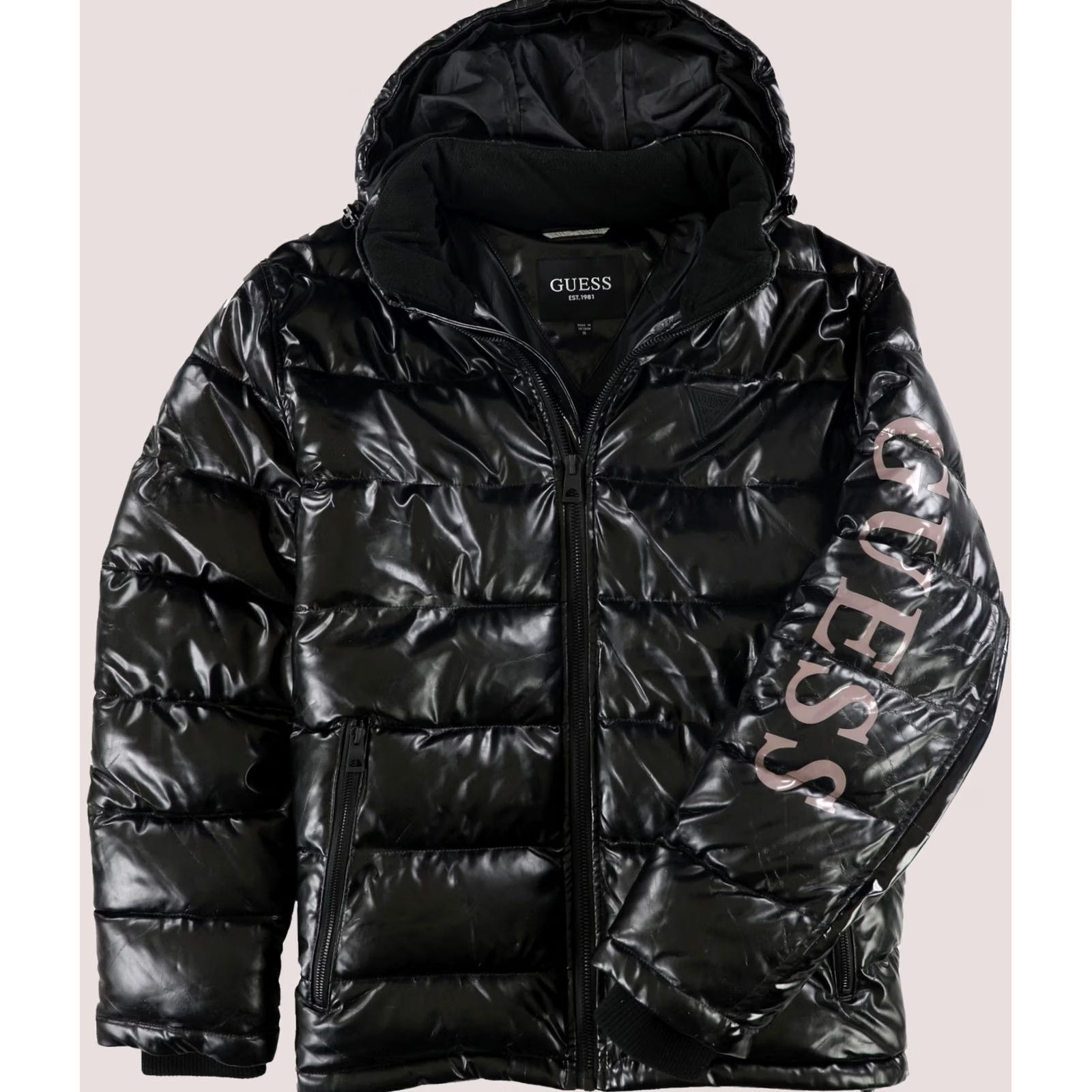 Guess GUESS Mens Holographic Puffer Jacket black XL Size US XL / EU 56 / 4 - 1 Thumbnail