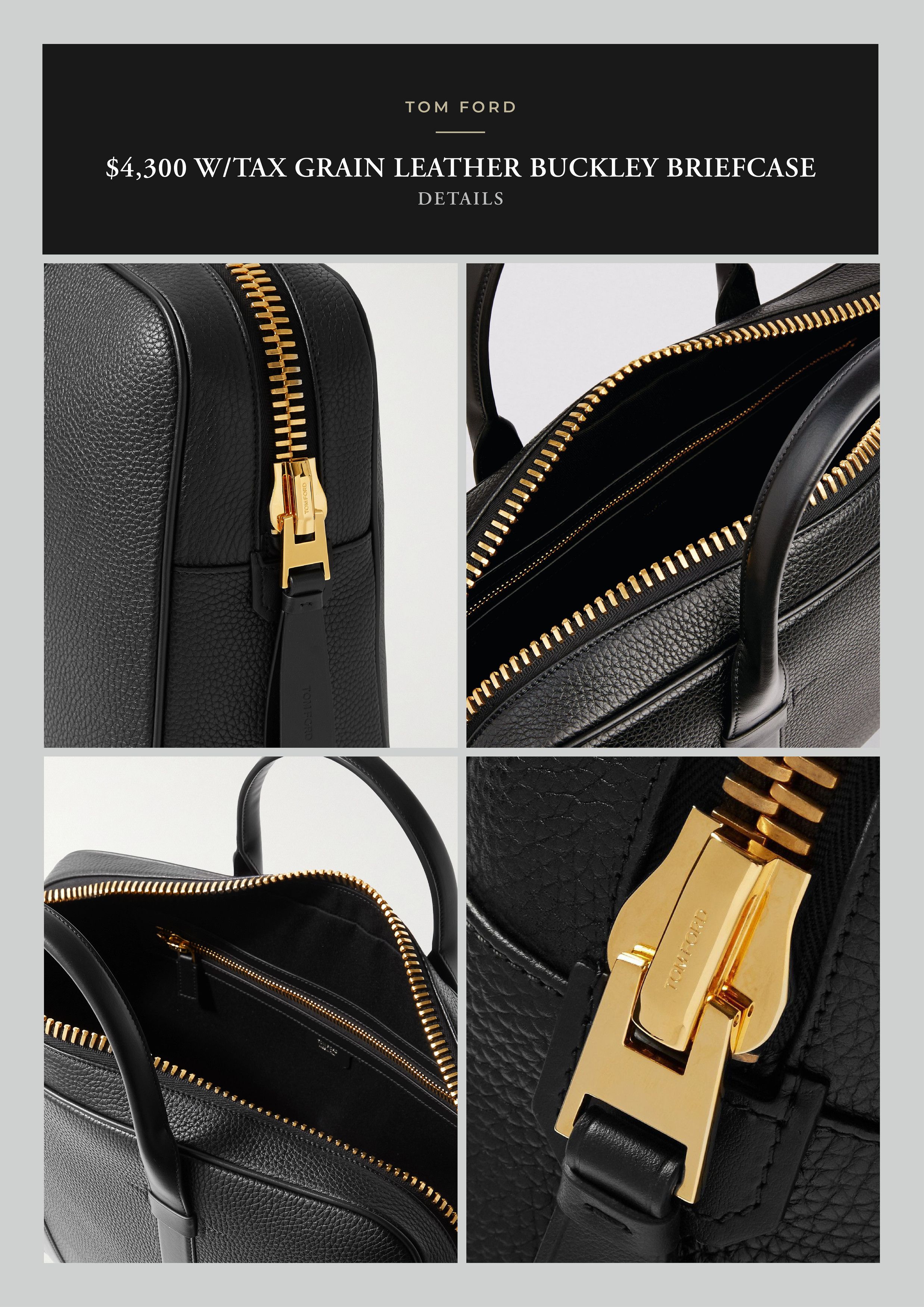 Coveted $4,350 w/tax Signature Buckley Leather Briefcase