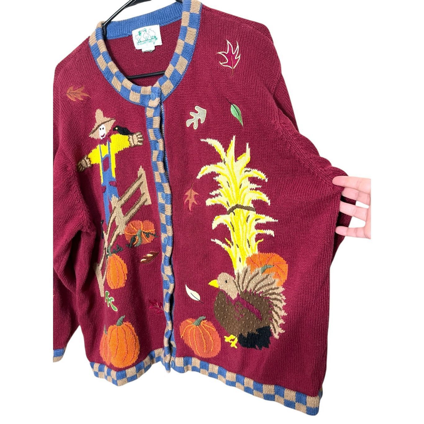 Other Vintage The Quacker Factory Fall Knit Cardigan Sweater Women's Sz 2X 3X Size 3XL / US 20-22 - 2 Thumbnail