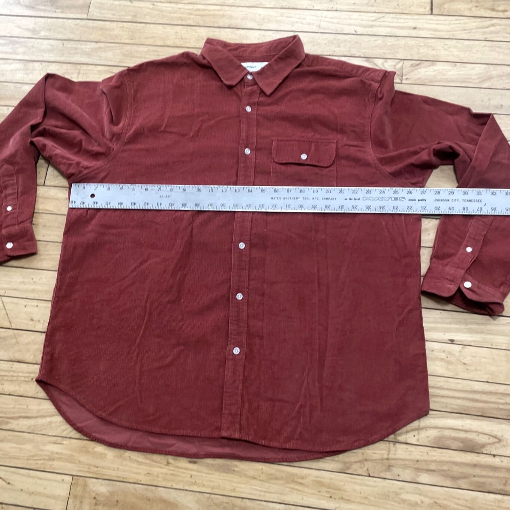 Old Navy VINTAGE Old Navy Corduroy Long Sleeve Shirt Men 2XL Burnt Orange Brown Sienna Thin Wale Size US XXL / EU 58 / 5 - 6 Thumbnail
