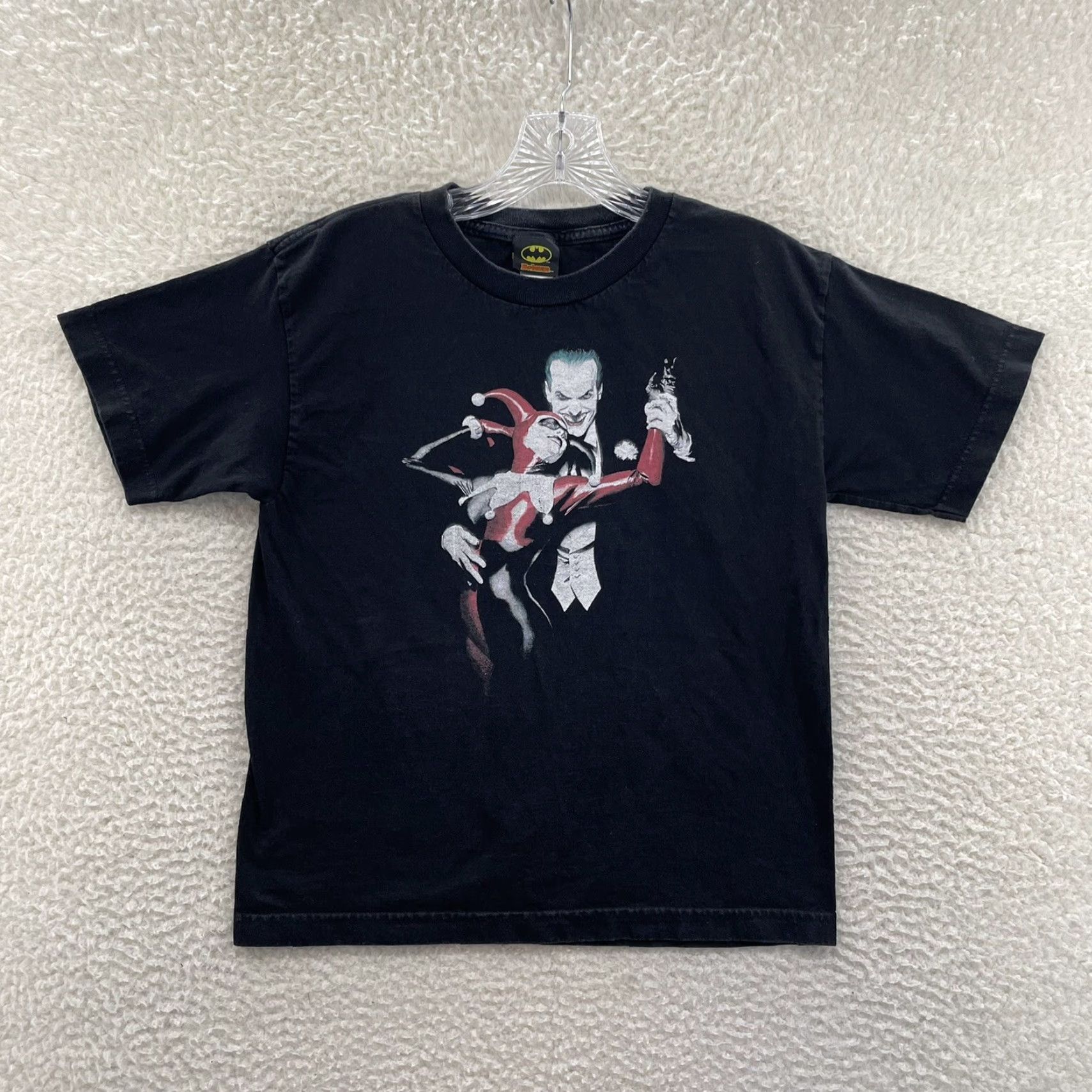 Vintage Batman Joker Harley Quinn T-Shirt Women S Black Graphic Comic Book Villains Crew Neck Short Sleeve Pullover Casual Shirt 100% Cotton Size S / US 4 / IT 40 - 2 Thumbnail