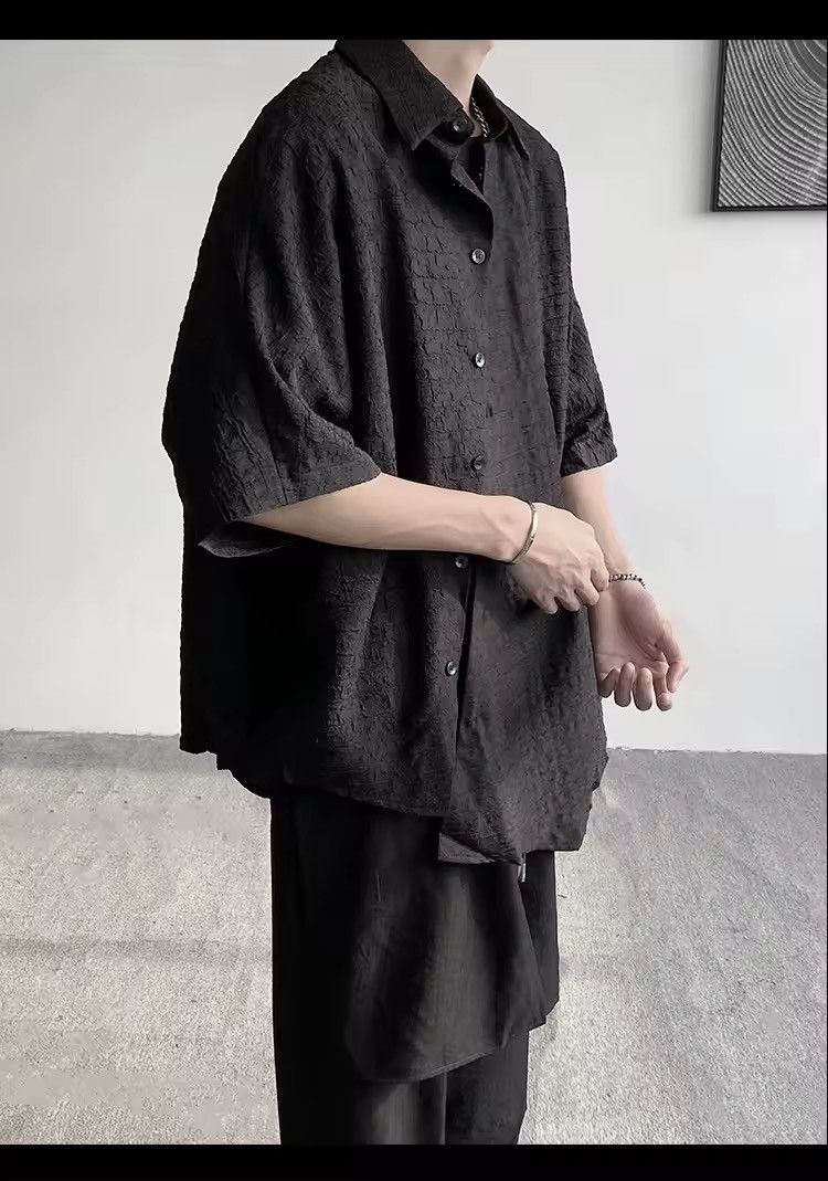 Japanese Brand Oversize Streetwear Loose Black Irregular Shirt Size US M / EU 48-50 / 2 - 6 Thumbnail