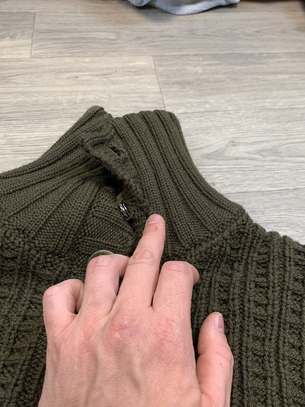 Dolce & Gabbana D&G Olive Green Cable Knit Wool Sweater XL Size US L / EU 52-54 / 3 - 5 Thumbnail