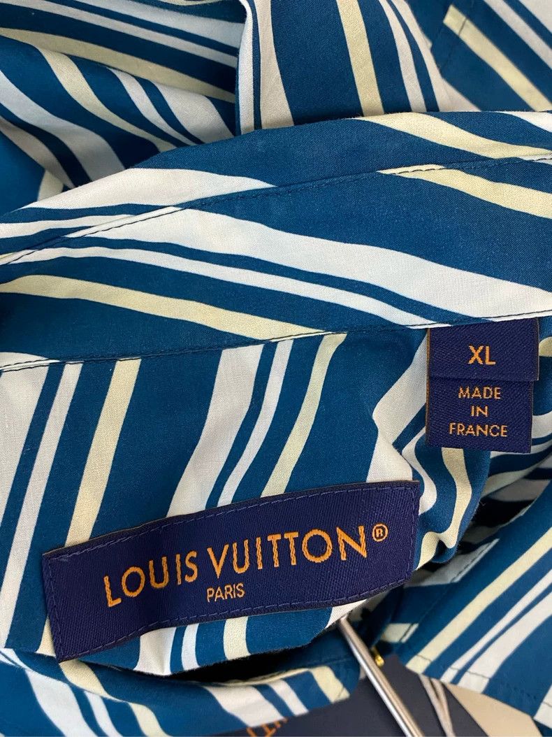 Louis Vuitton LOUIS VUITTON Twill striped monogrammed logo short sleeve s Size US XL / EU 56 / 4 - 3 Thumbnail