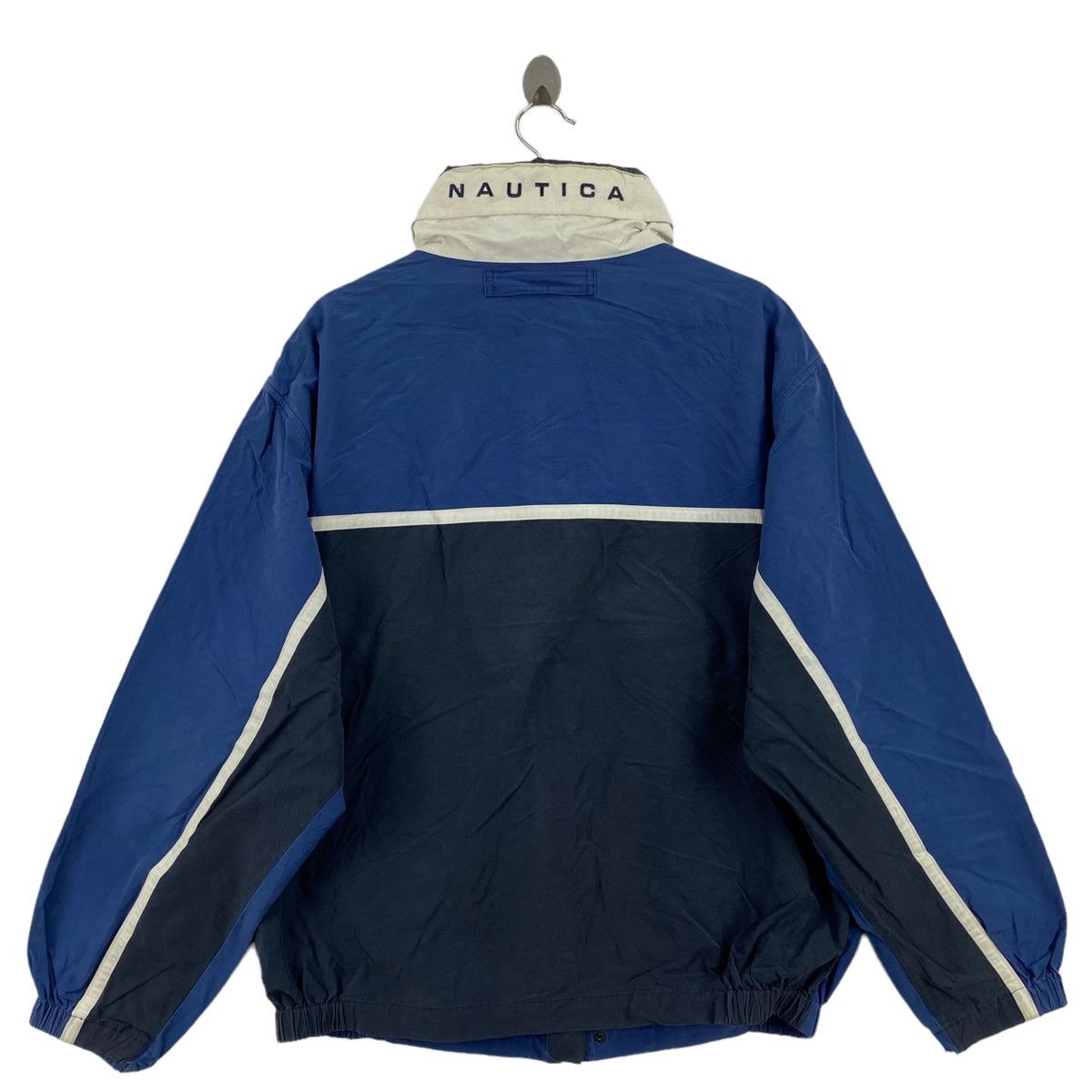 Nautica × Vintage Vintage NAUTICA Sailing Gear Blue Bomber Jacket Size US L / EU 52-54 / 3 - 3 Thumbnail