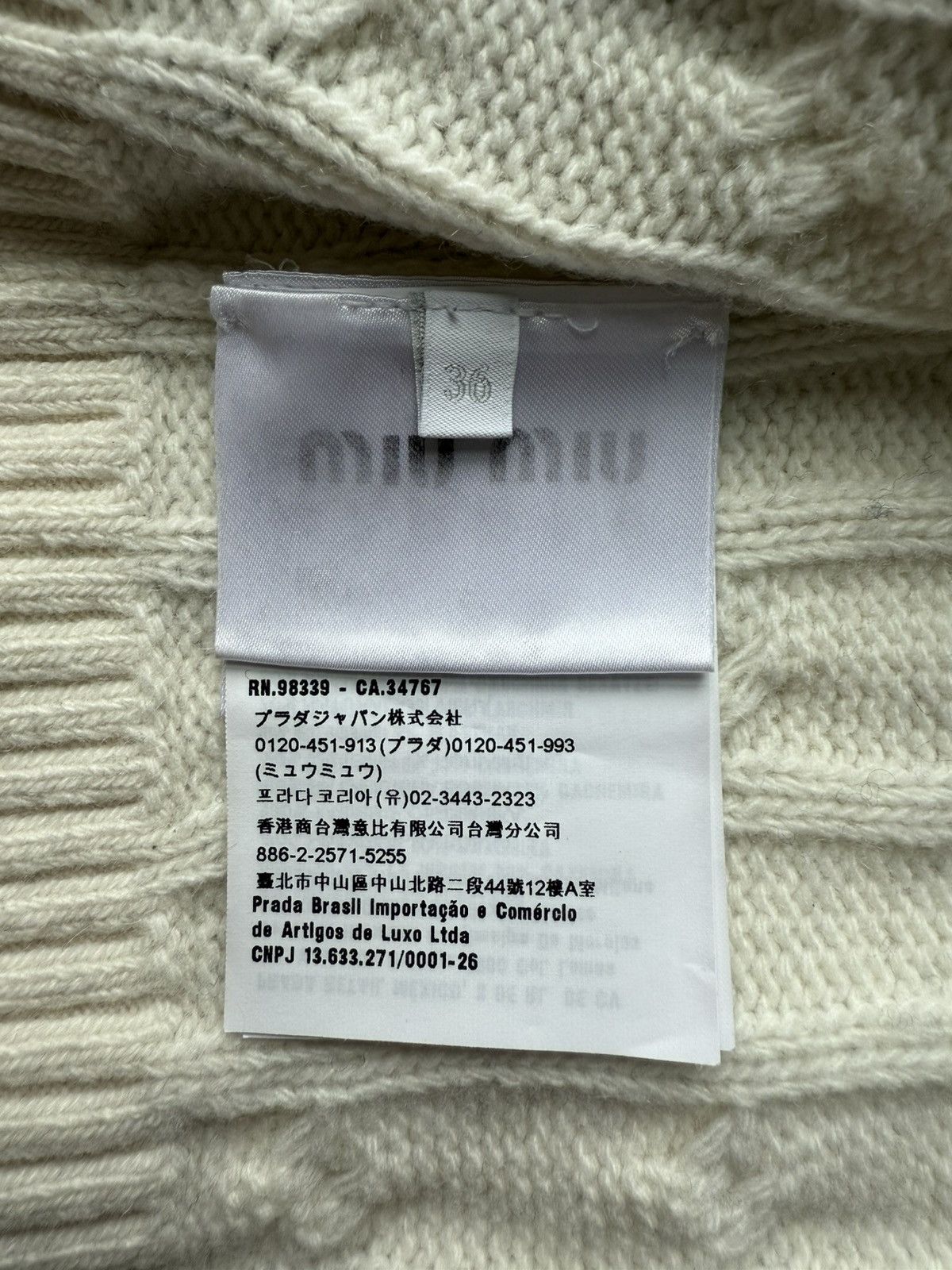 Miu Miu miu miu logo zip up cardigan sweater Size XS / US 0-2 / IT 36-38 - 9 Thumbnail