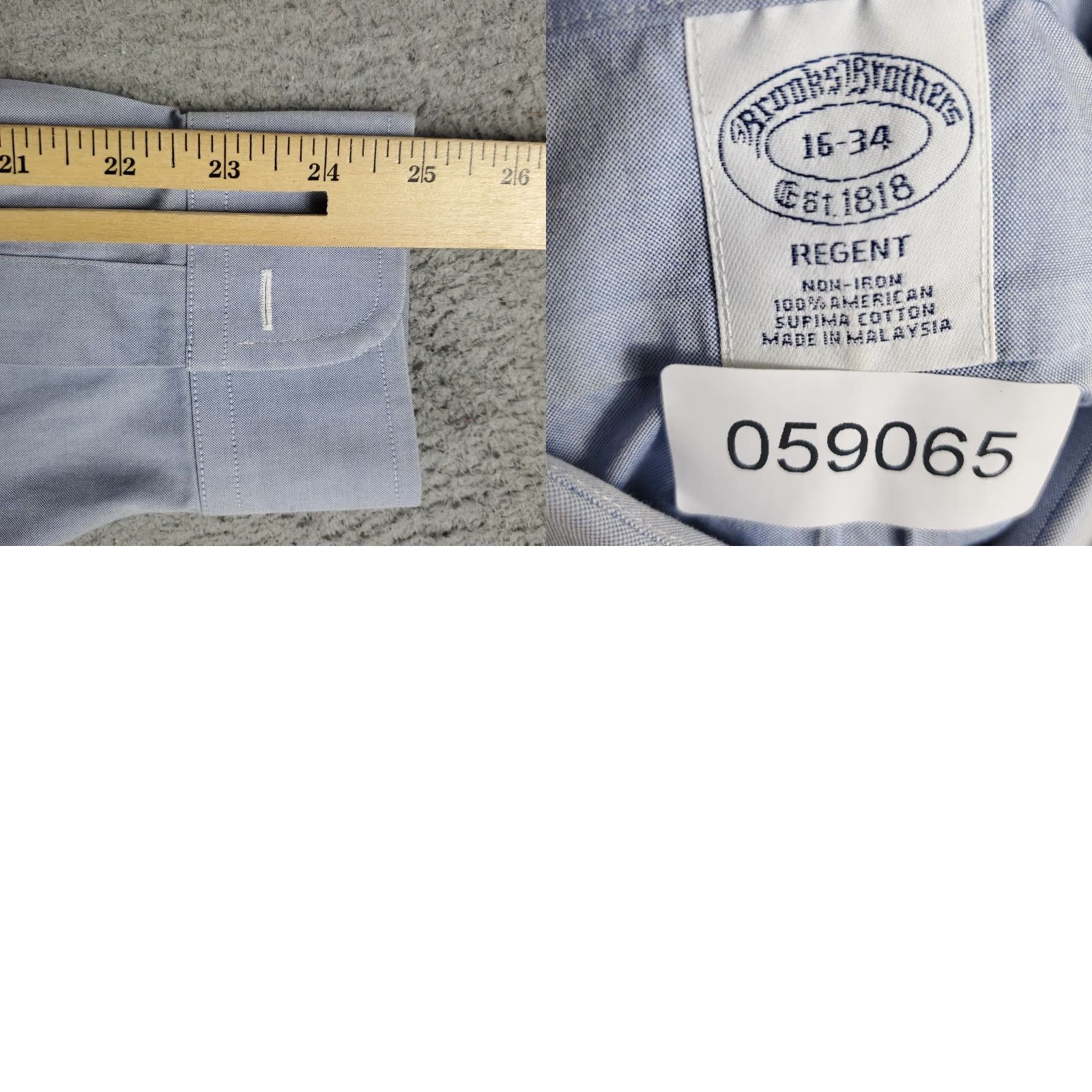 Brooks Brothers Brooks Brothers Shirt Mens Size 16 Blue Regent Dress Button Up Long Sleeve Size 42R - 8 Thumbnail