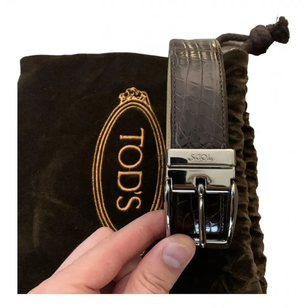 Tod's TOD'S CROCODILE ALLIGATOR BELT 105 Size 40 - 1 Thumbnail