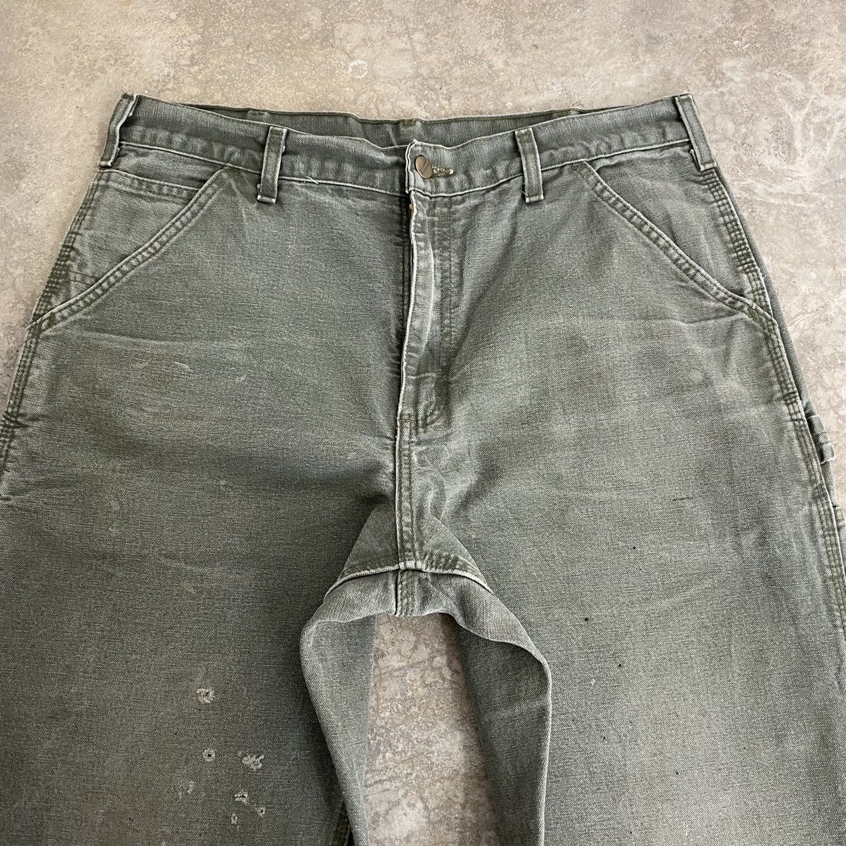 Carhartt Vintage Carhartt Faded Moss Green Carpenter Work Pants Size US 34 / EU 50 - 13 Thumbnail