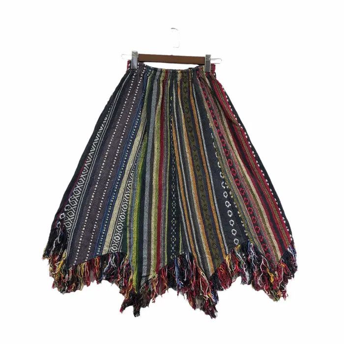 Vintage Vtg 90’ HAND KNIT Navajo Aztec Made In Nepal Skirt Bottom Size 24" / US 00 / IT 34 - 2 Thumbnail