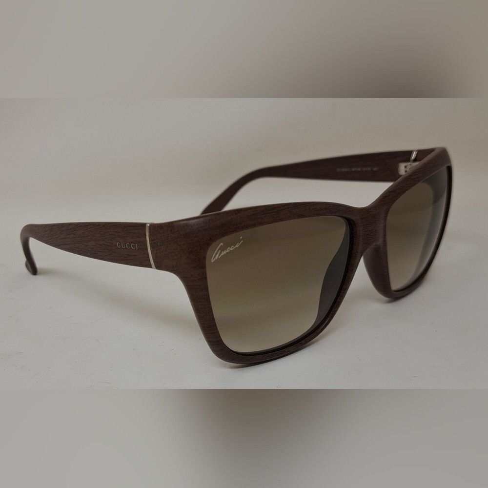Gucci Gucci Women's Sunglasses Wood Grain Polarized Square GG 365 Size ONE SIZE - 8 Thumbnail