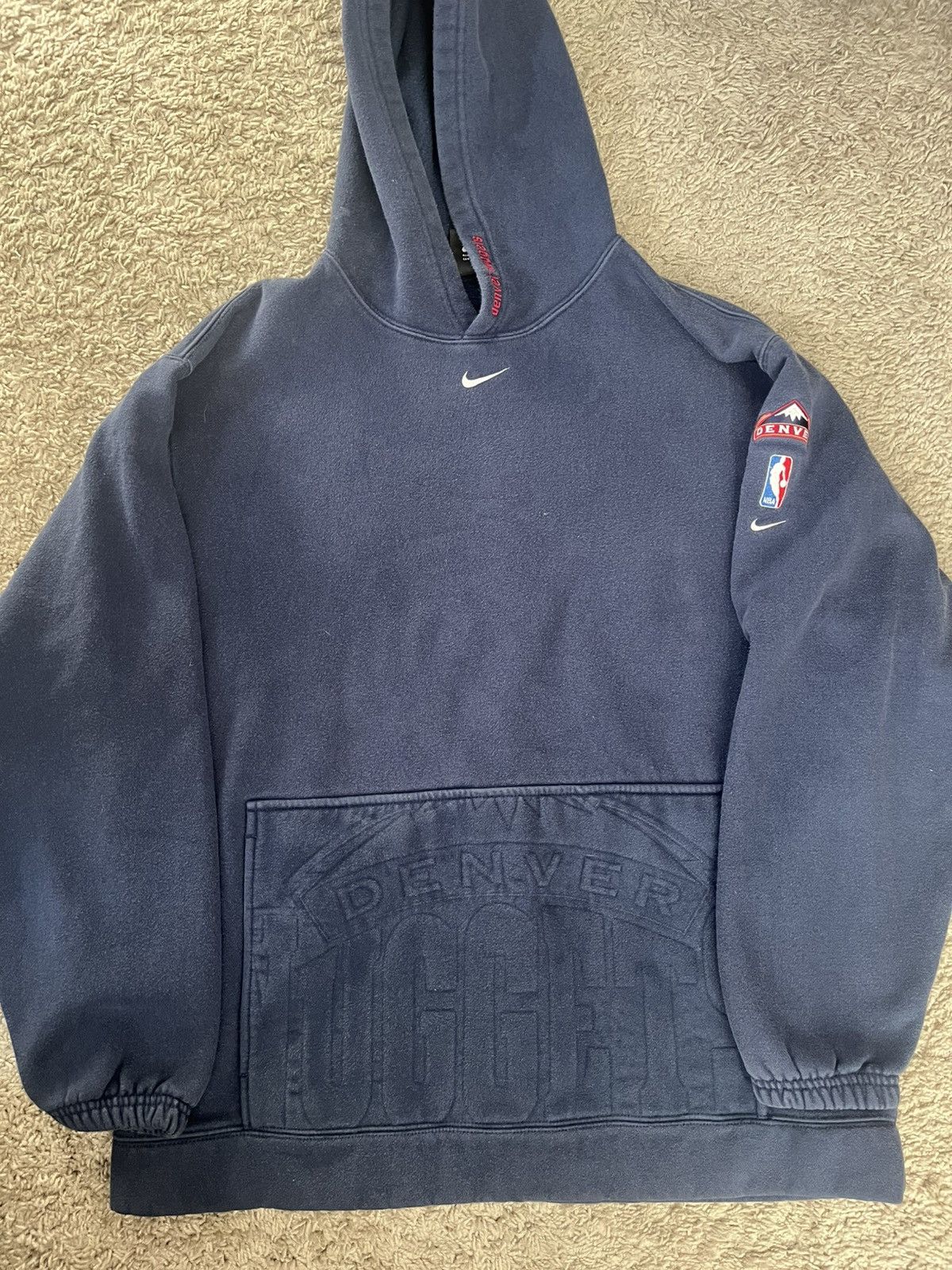 Vintage Nike Denver Nuggets Middle Check Hoodie