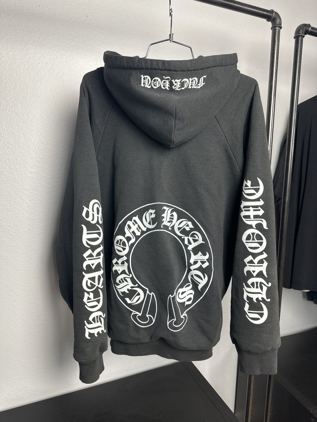 image of 90's Chrome Hearts Fuck You Thermal Zip in Black, Men's (Size XL)