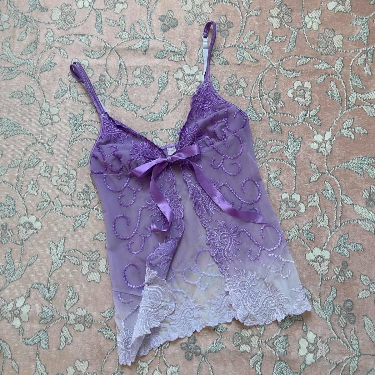 Vintage Vintage Y2K Lavender Ombre Mesh Embroidered Camisole (S–M) Size M / US 6-8 / IT 42-44 - 8 Thumbnail