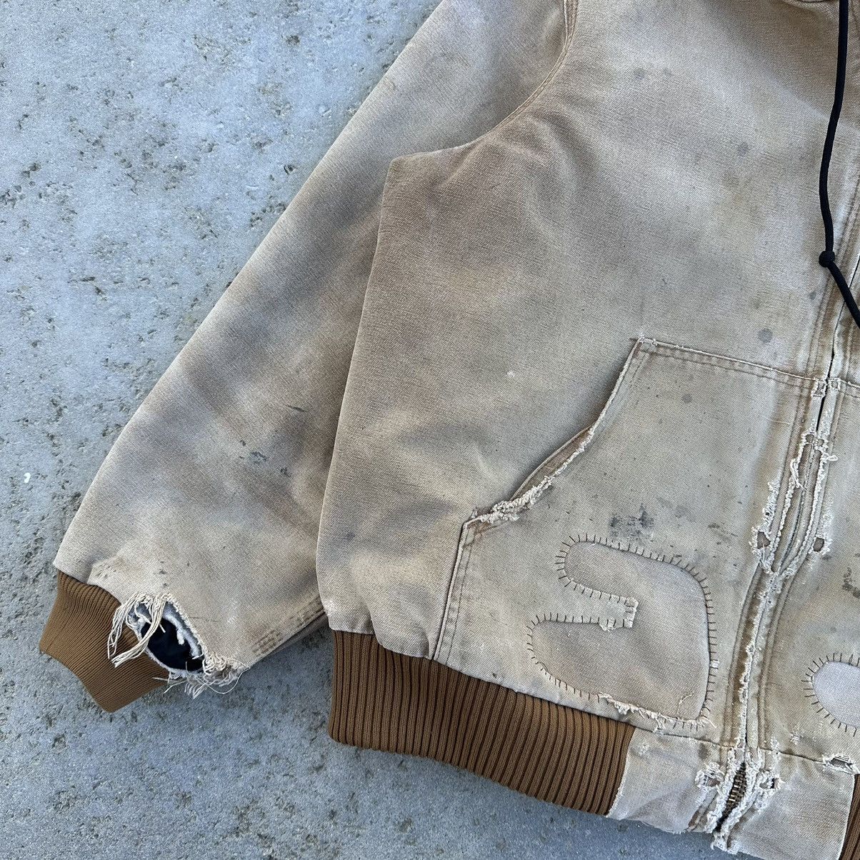 Carhartt VTG 2007 Carhartt Hooded Repaired Canvas Work Jacket Size US L / EU 52-54 / 3 - 5 Thumbnail