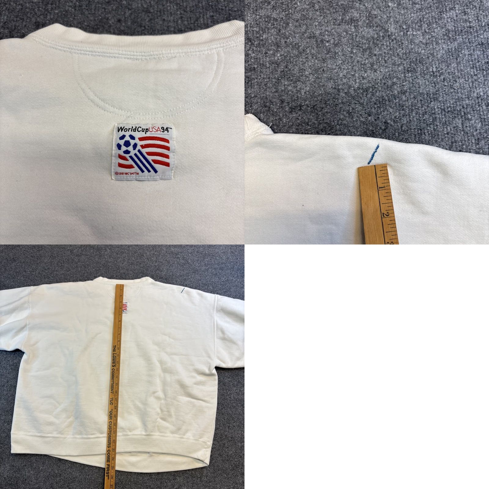 Vintage VINTAGE Team Gear World Cup USA ‘94 Crewneck Sweater Mens XL White United States Size US XL / EU 56 / 4 - 9 Thumbnail
