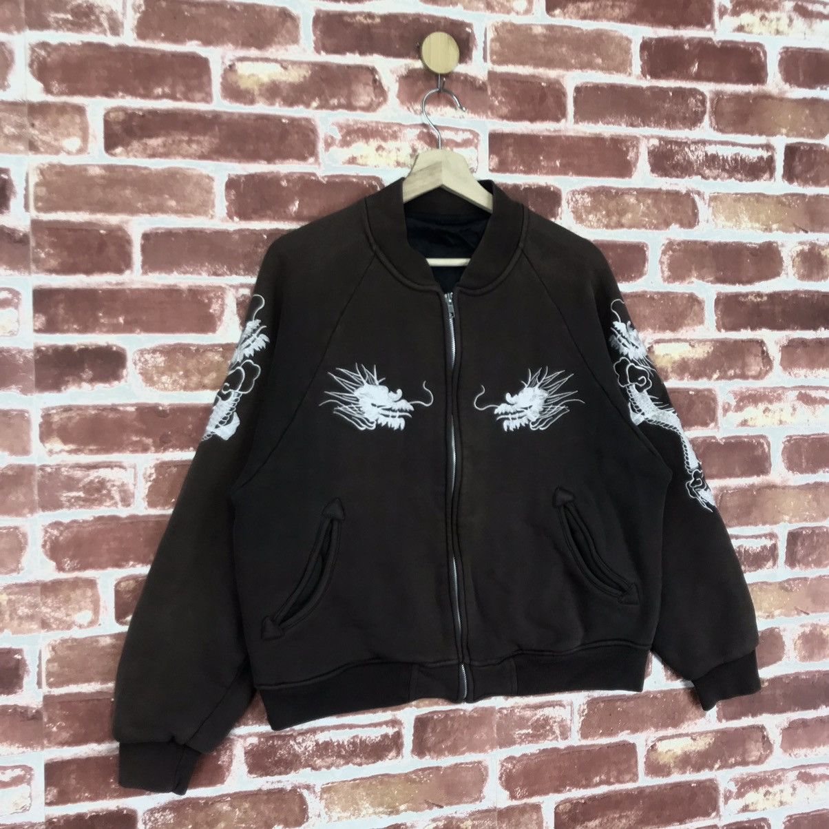 Japanese Brand Vintage Sukajan Dragon Faded Cotton Bomber Size US M / EU 48-50 / 2 - 6 Thumbnail