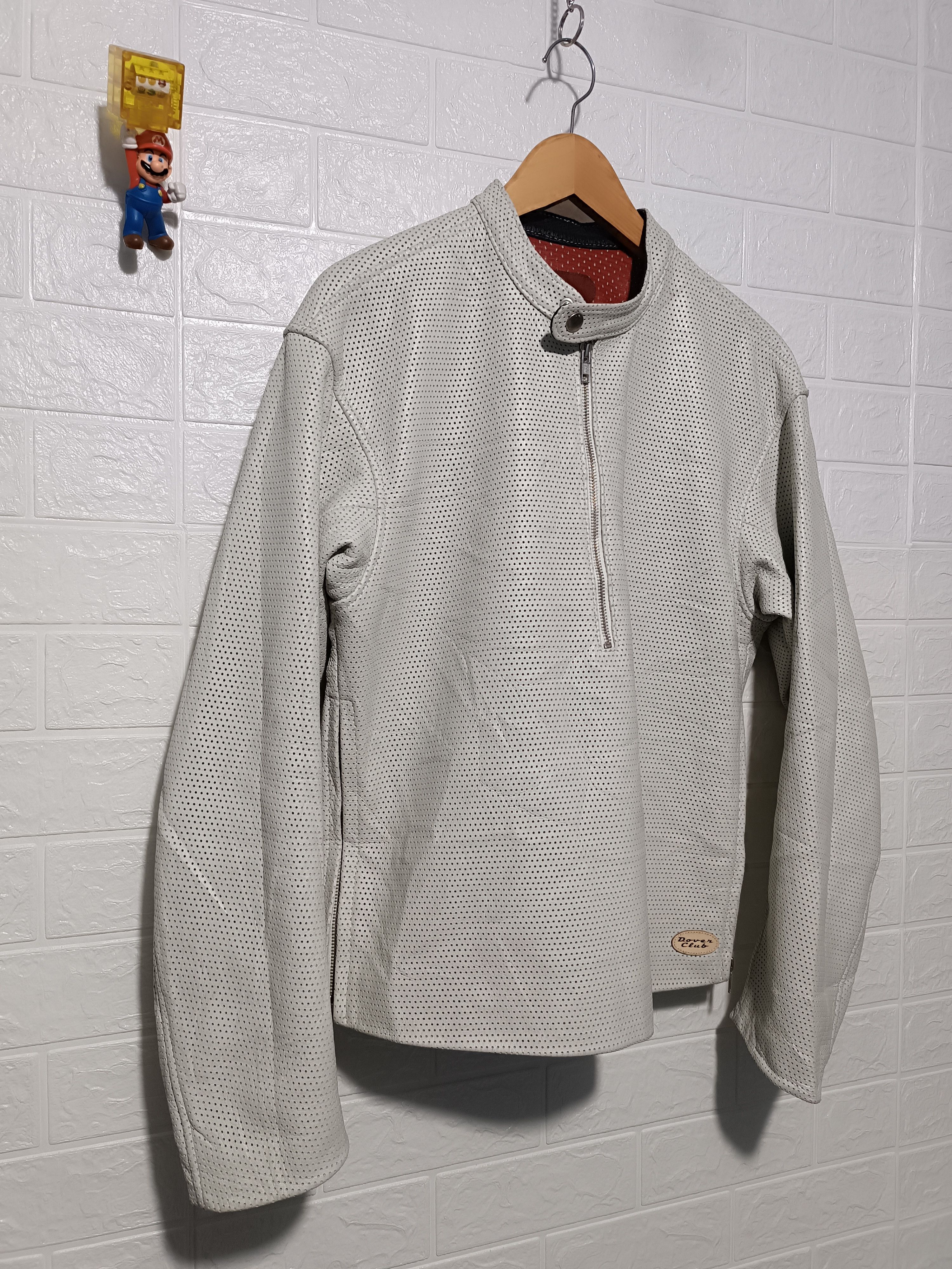Japanese Brand Dover Club Mesh Riding Leather Half Zip Jacket Size US M / EU 48-50 / 2 - 4 Thumbnail