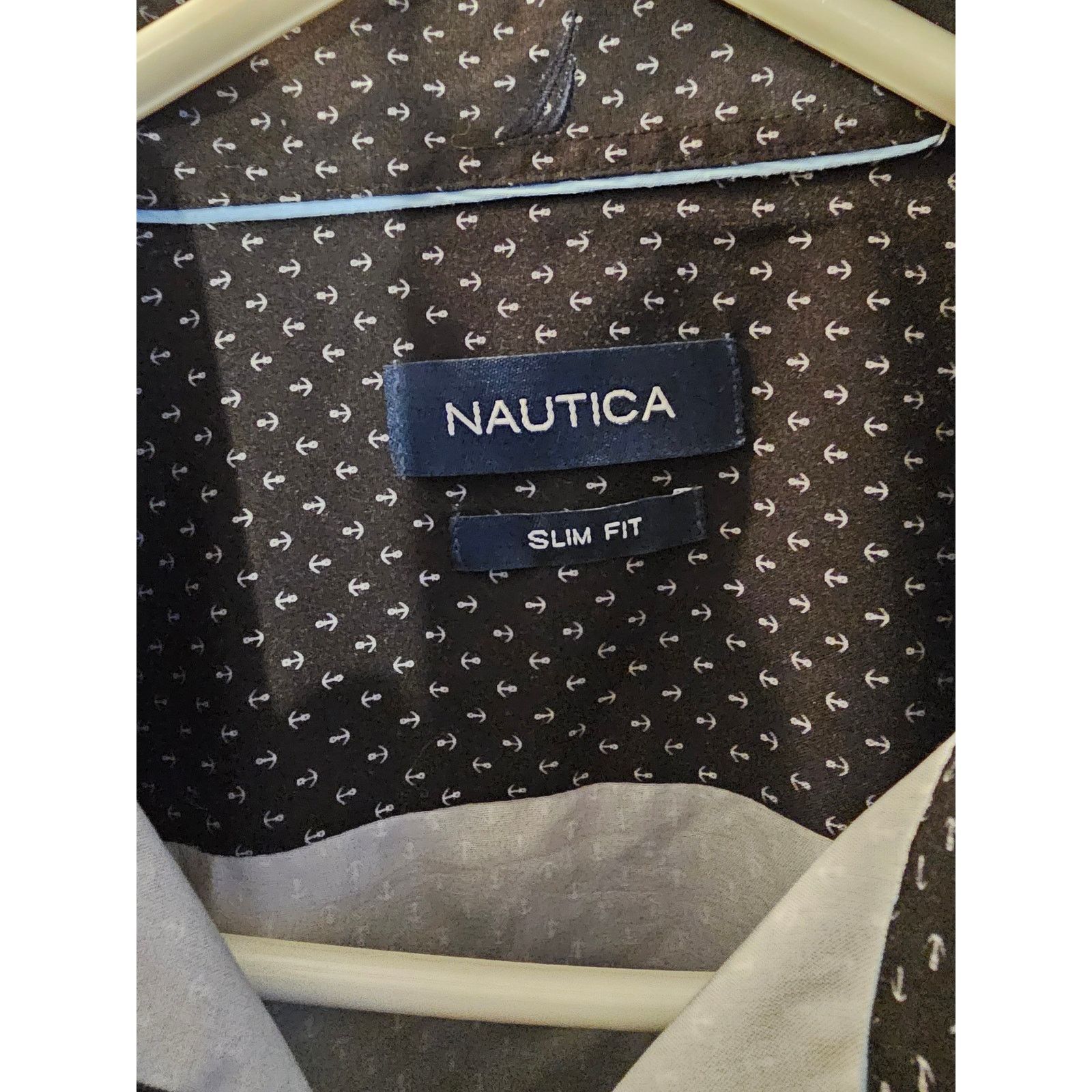 Nautica Nautica - Men's Slim Fit L-Black Long Sleeve Button Up Shirt Size US L / EU 52-54 / 3 - 2 Thumbnail
