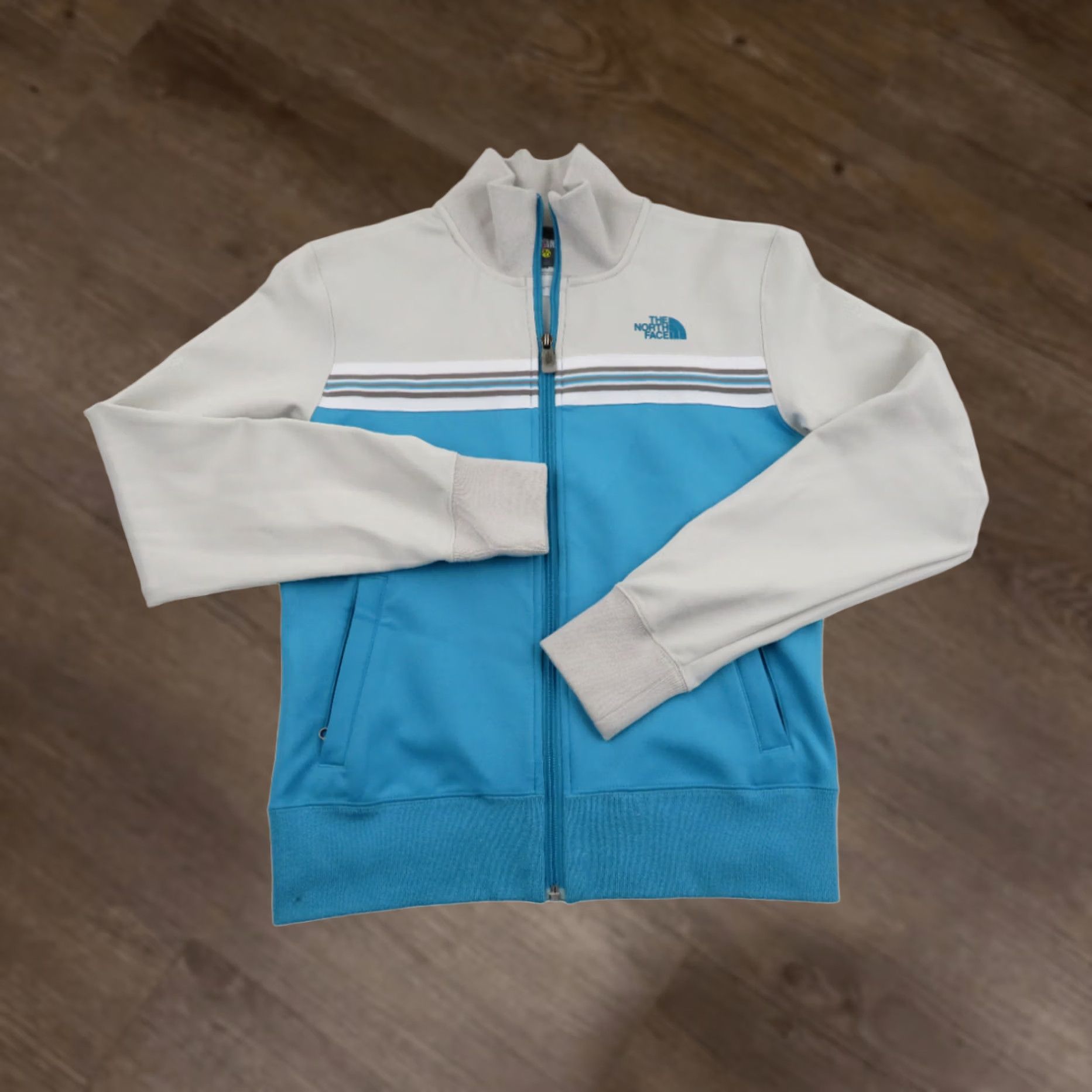 The North Face The North Face Jacket Womens M White Full Zip Striped All Seasons Logo Embroidered Windbreaker Fall Spring Summer Winter Casual Size M / US 6-8 / IT 42-44 - 1 Thumbnail