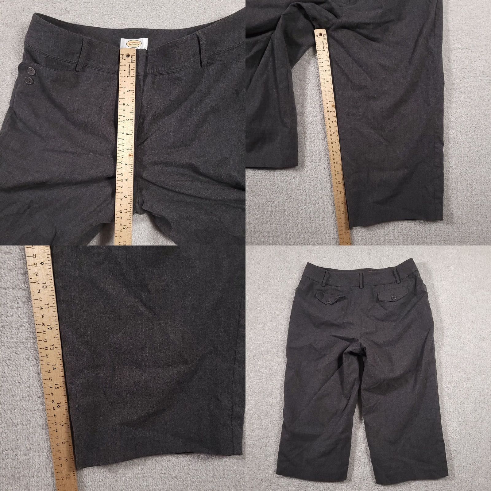 Talbots VINTAGE Talbots Capri Dress Pants Women's 12 Petite Lined Wool Gray Cropped Mid-Rise Size 34" / US 12 / IT 48 - 8 Thumbnail