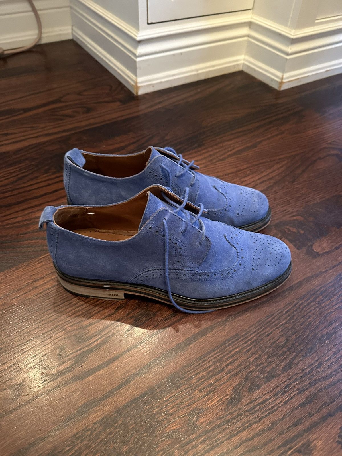 AMI AMI Light Blue Suede Brogue (43) Size US 10 / EU 43 - 2 Thumbnail
