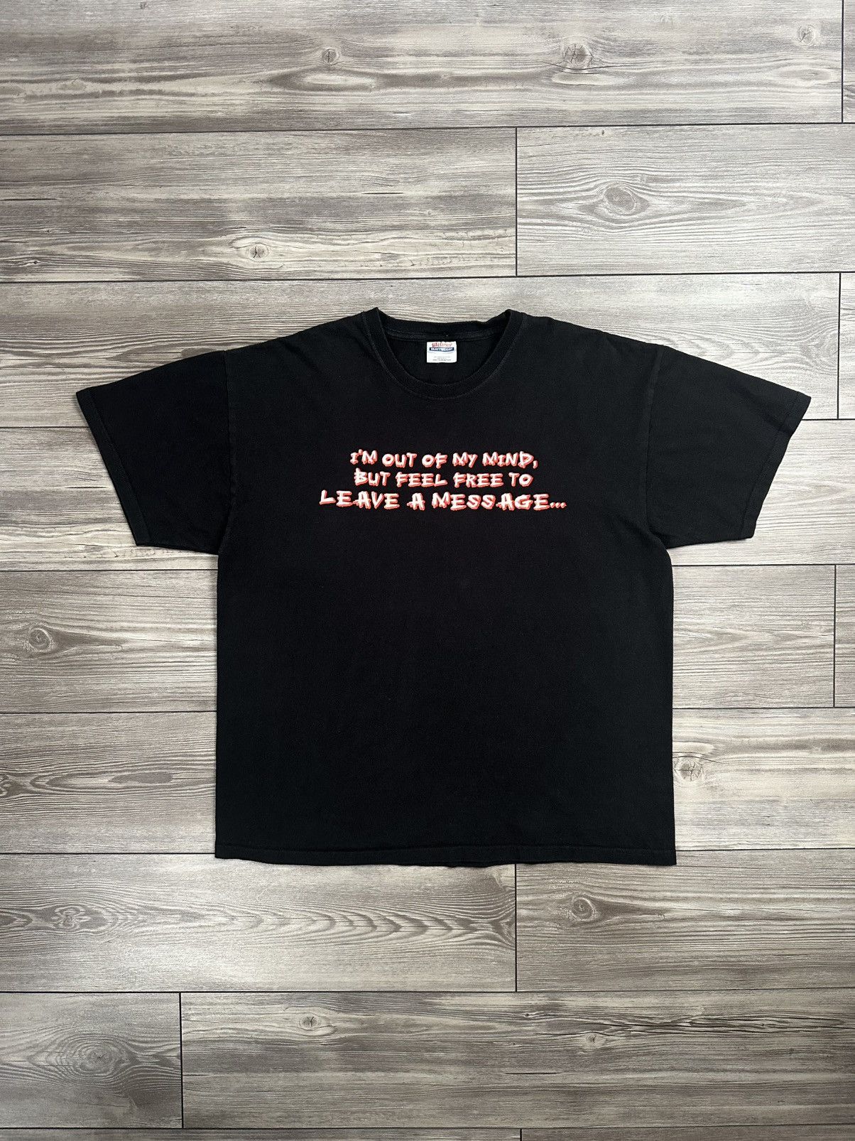 Hanes × Vintage Vintage Y2K “Im Out Of My Mind Leave A Message” T Shirt Size US XL / EU 56 / 4 - 1 Thumbnail