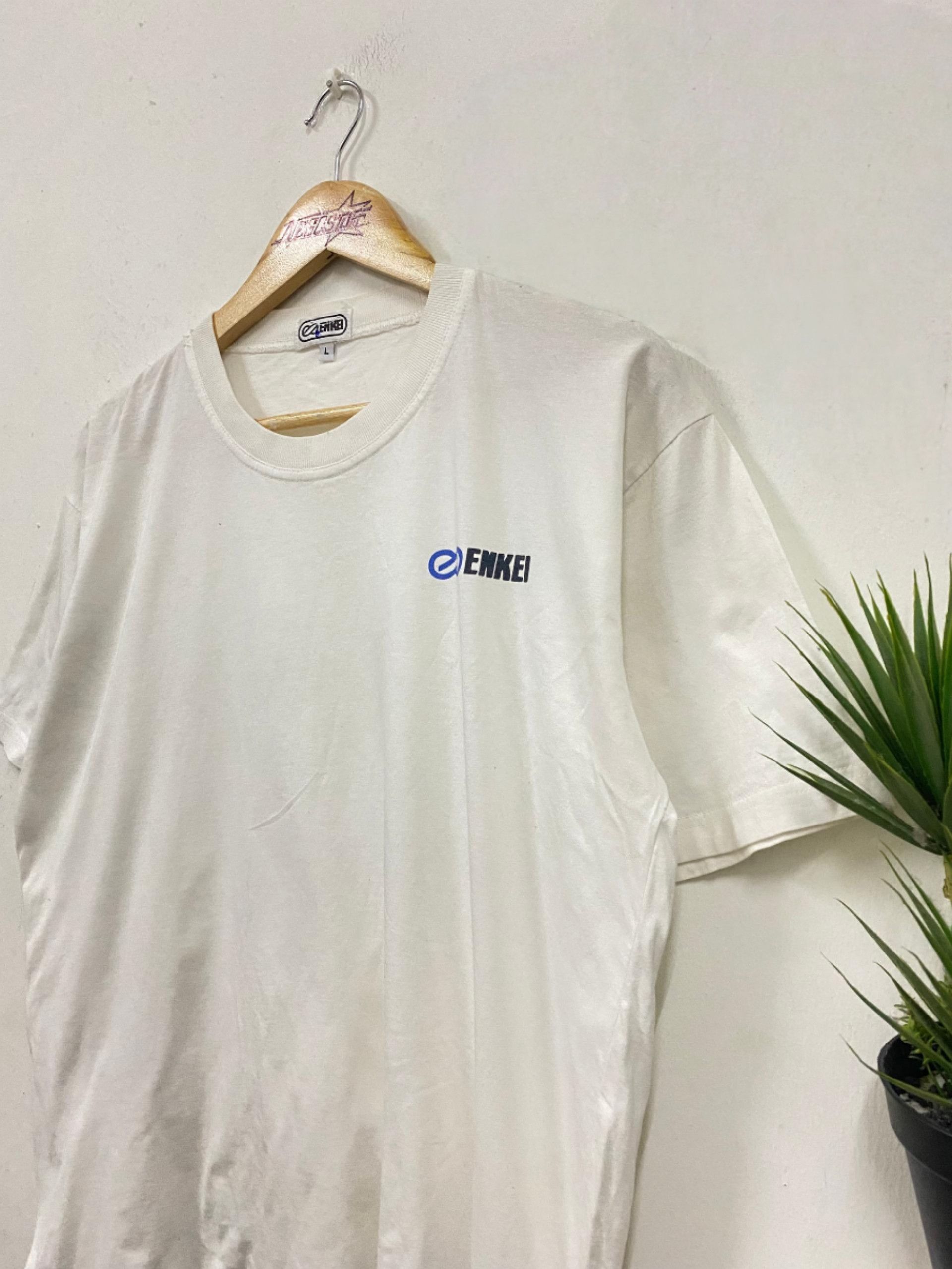 Japanese Brand Vintage ENKEI racing promo single logo t shirt motorsport Size US L / EU 52-54 / 3 - 3 Thumbnail