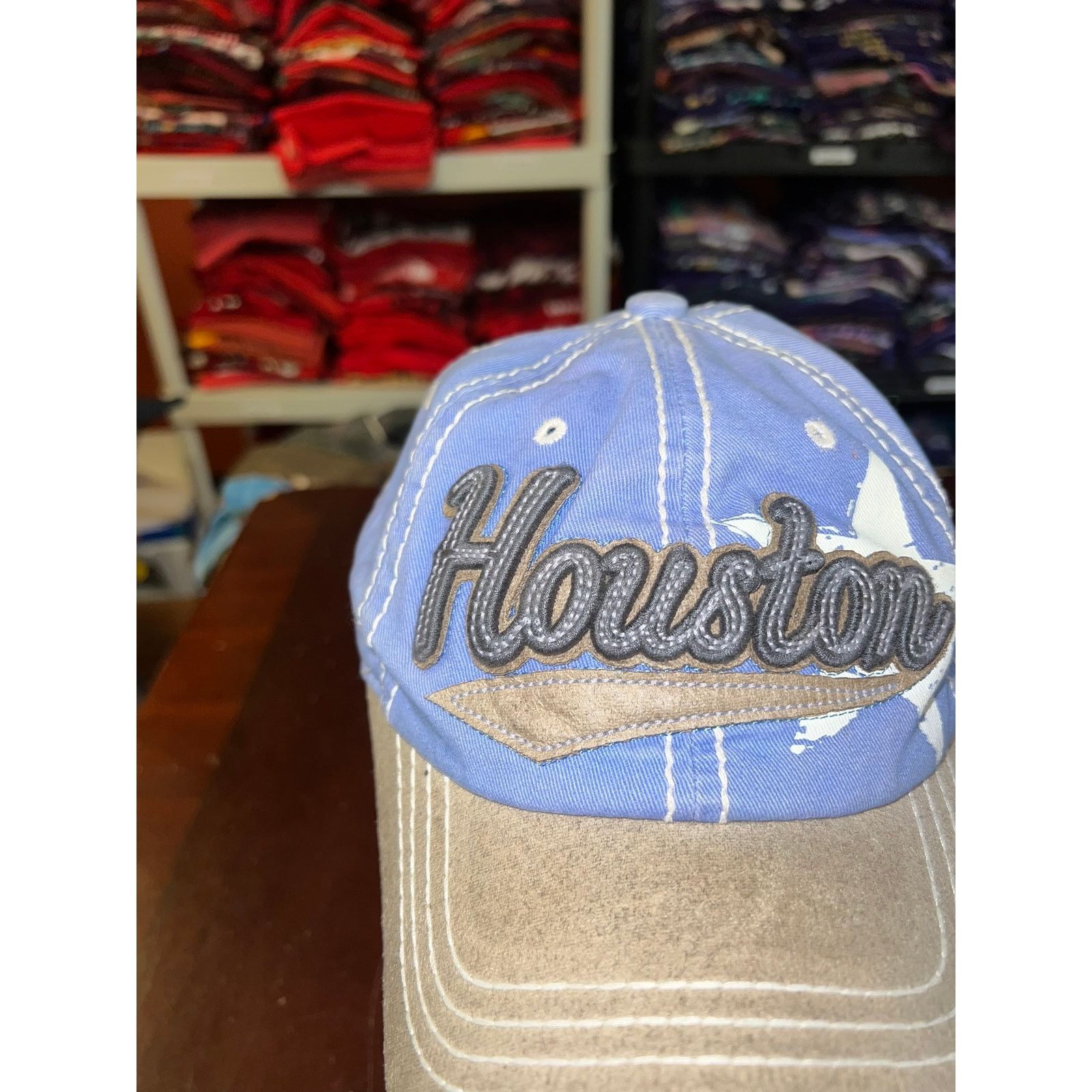 Vintage Vintage Houston Texas Hat TX Star Blue Cap Headwear OS Size ONE SIZE - 2 Thumbnail