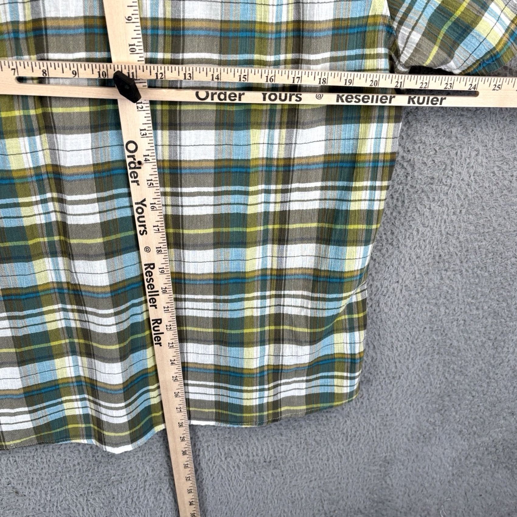 Vintage KÜHL Shirt Mens Medium Green Plaid Cotton Lightweight Outdoor Short Sleeve Button-Up Collar Size US M / EU 48-50 / 2 - 5 Thumbnail