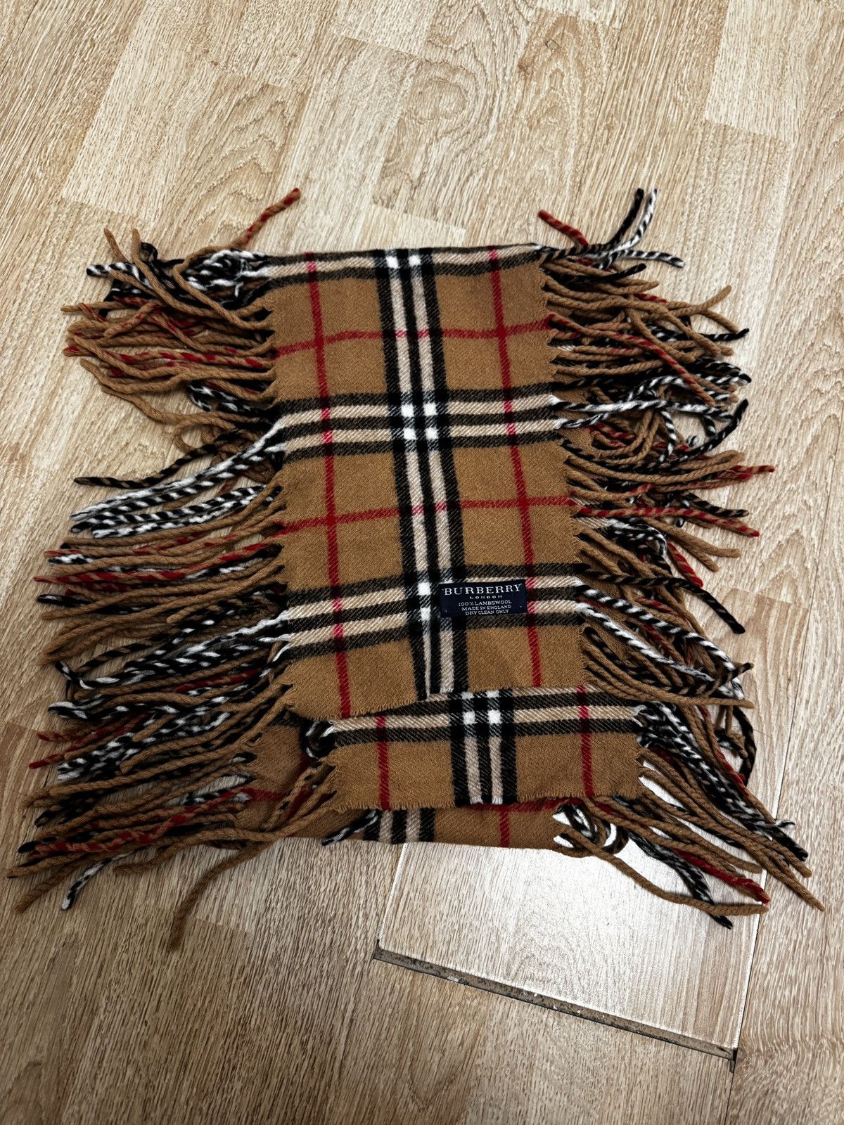 Burberry Burberry Lambswool Nova Check Scarf – Beige/Camel – Vintage Size ONE SIZE - 1 Thumbnail