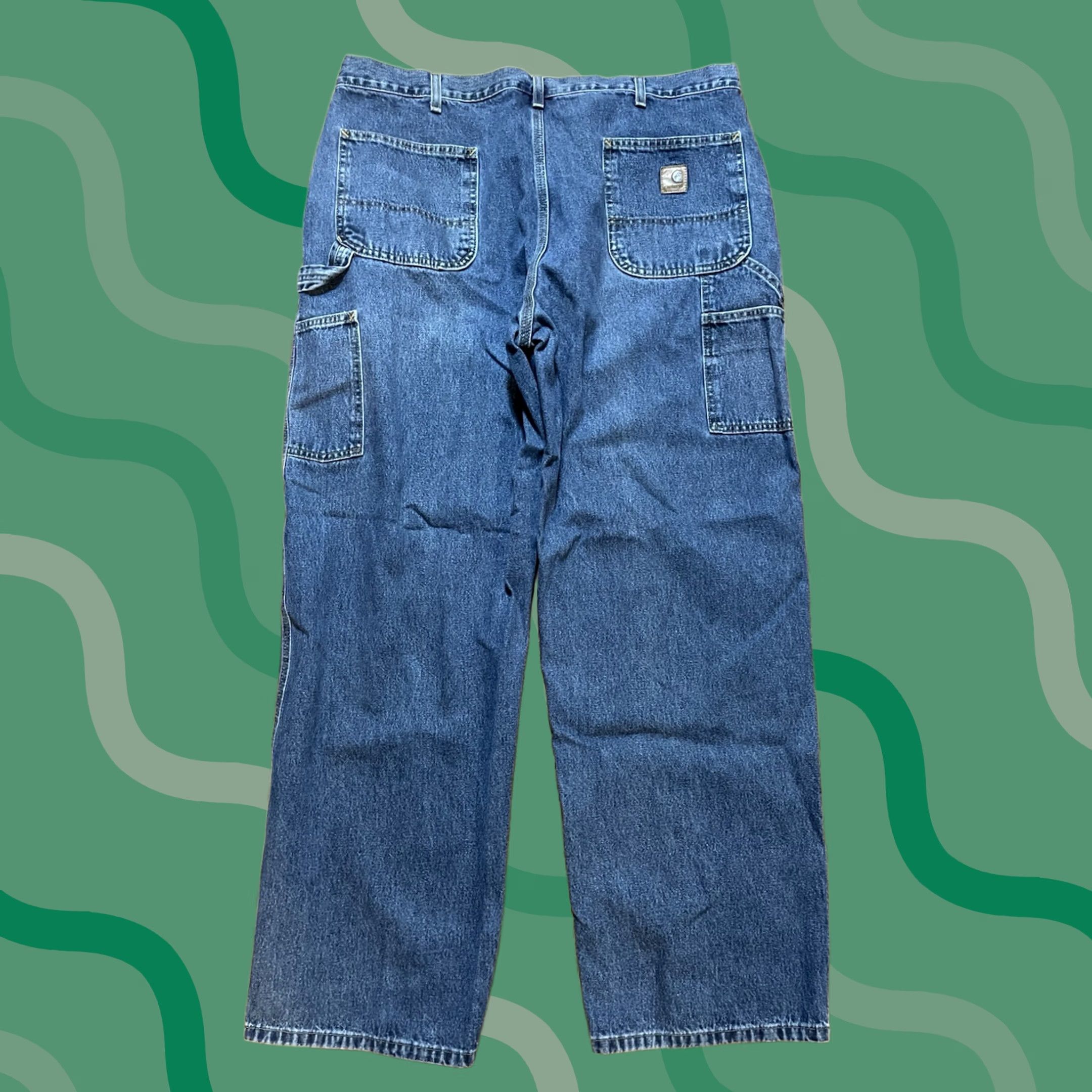 Carhartt Carhartt Jeans Mens 38x30 Denim Blue Dungaree Fit 5-Pocket Straight Casual Size US 38 / EU 54 - 1 Thumbnail
