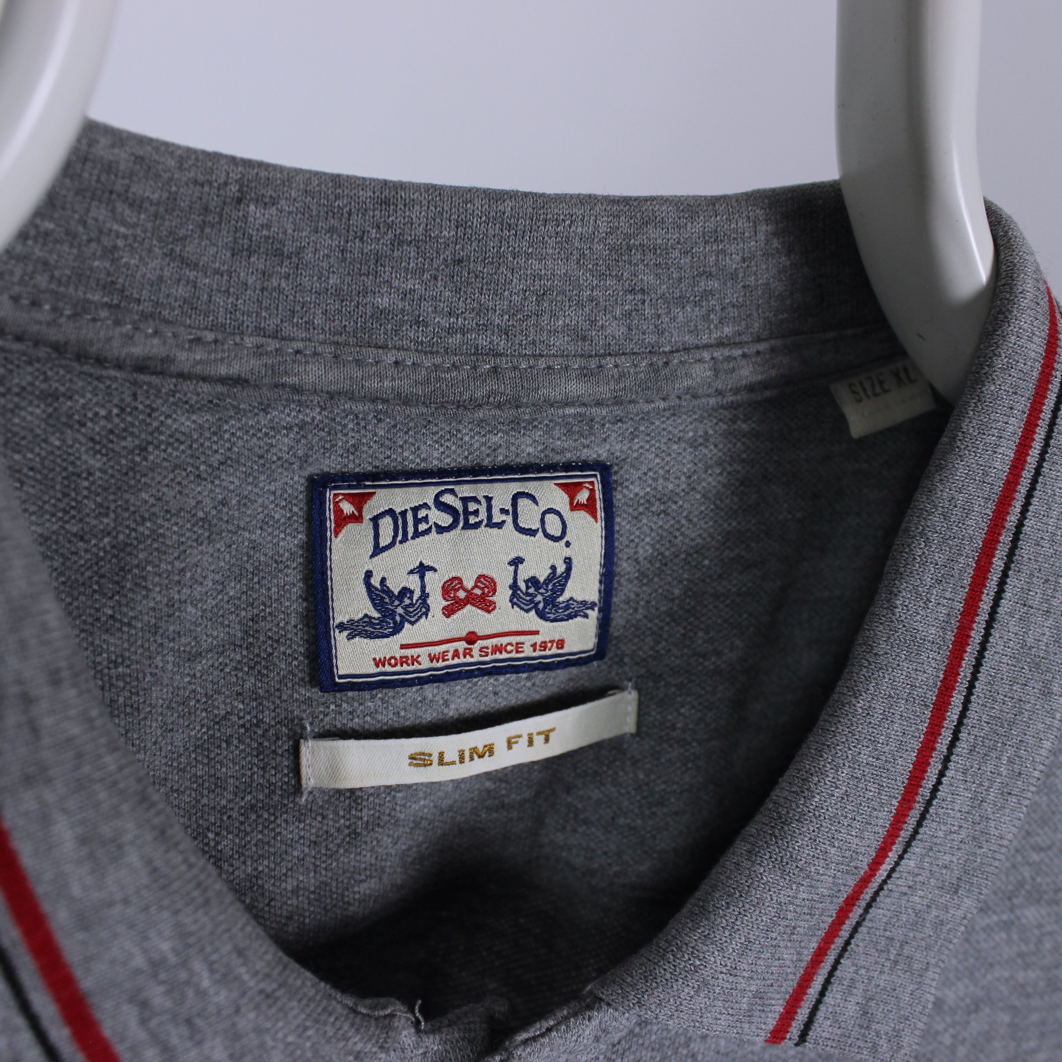 Diesel diesel polo shirt men cotton L XL gray logo Size US XL / EU 56 / 4 - 5 Thumbnail