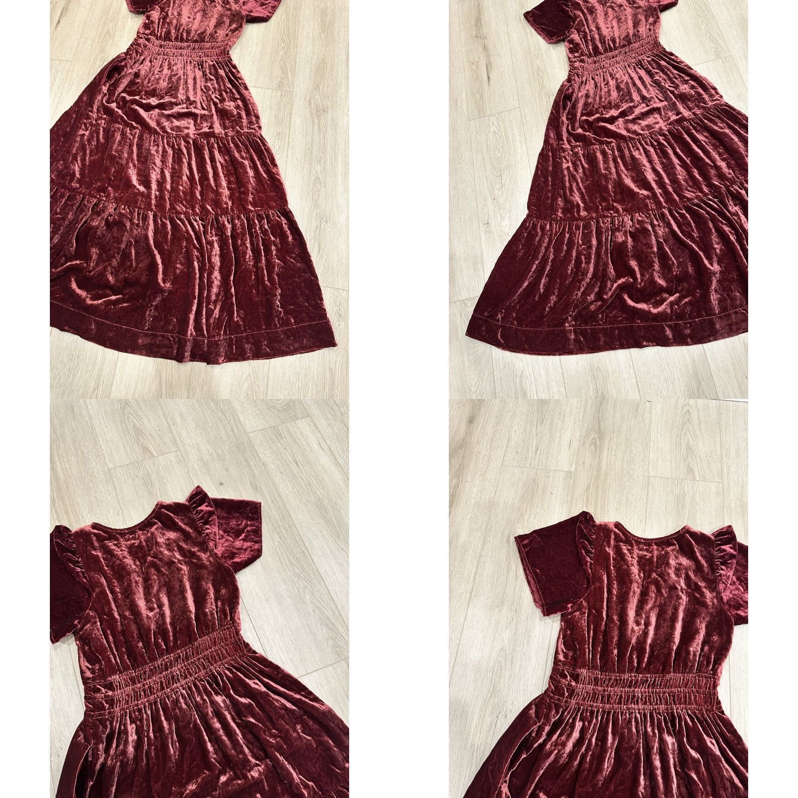 Anthropologie Anthropologie Dress Womens Small Somerset Maxi Velvet Wine Burgundy Tiered Size S / US 4 / IT 40 - 9 Thumbnail