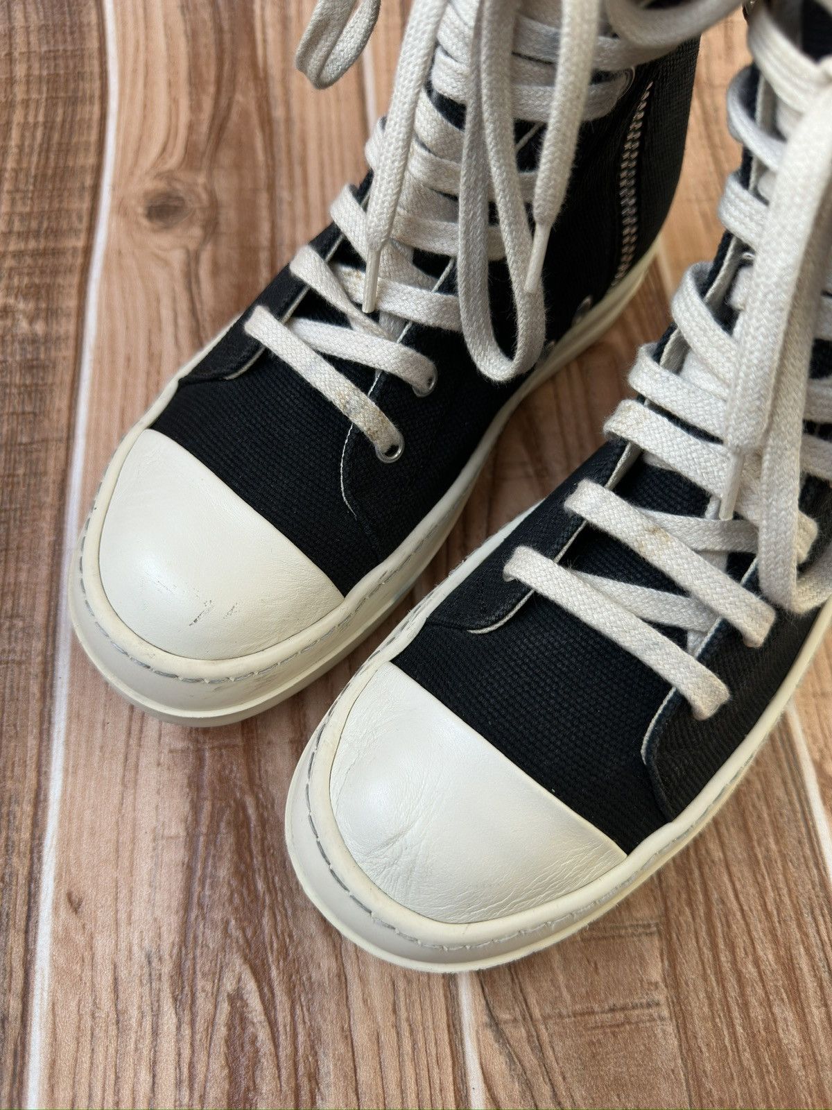 Rick Owens Rick Owens DRKSHDW Canvas Ramones High Tops Size US 6 / IT 36 - 4 Thumbnail