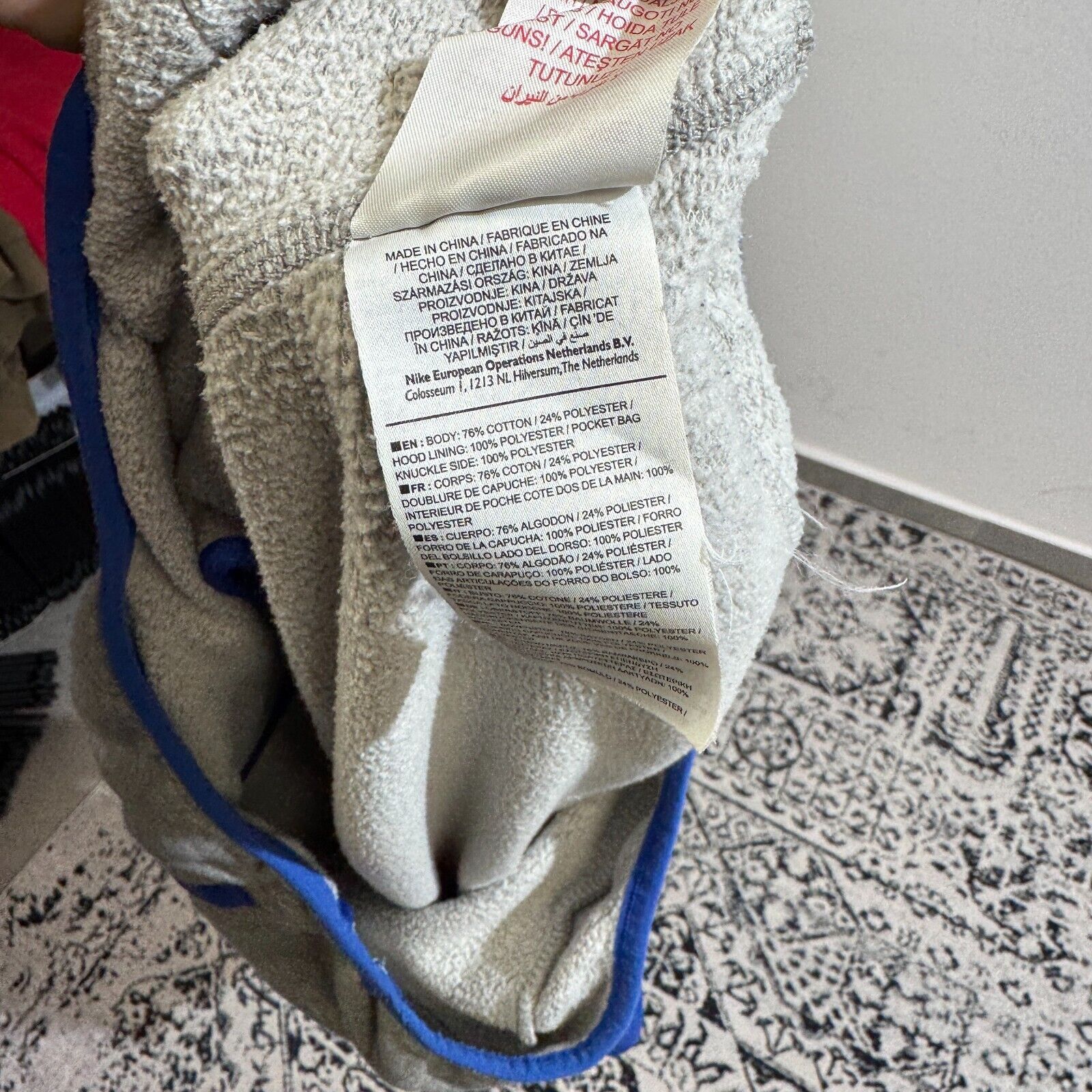 Nike × Vintage Vintage Nike Blue Gray Cotton Hoodie Size S Tech Fleece 90s Size US S / EU 44-46 / 1 - 12 Thumbnail
