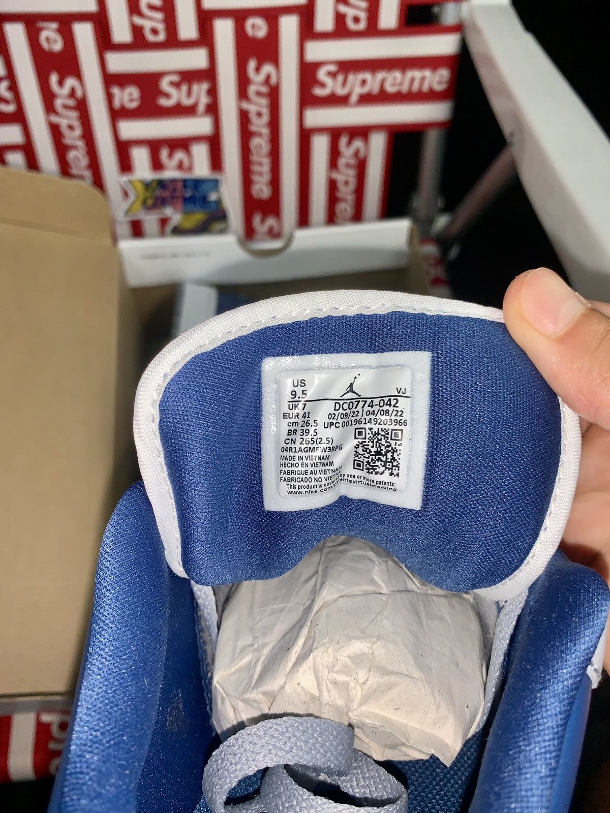 Jordan Brand × Nike Jordan 1 Low Stealth French Blue (Women’s size 9,5w) 8 men Size US 8 / EU 41 - 10 Thumbnail