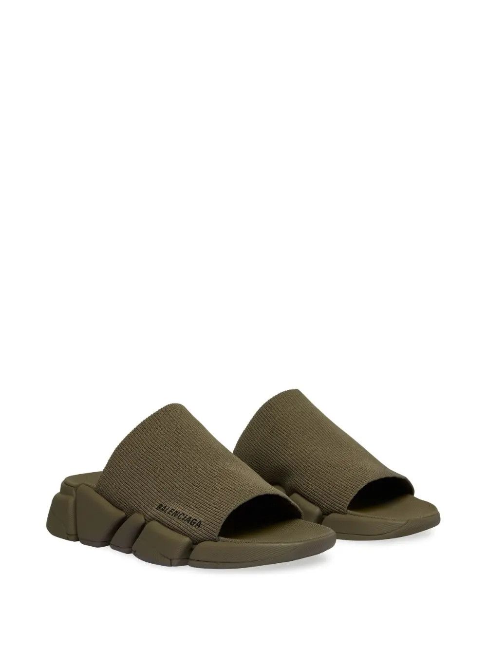 Balenciaga o1w1db10625 Speed 2.0 Recycled Knit Slide Sandals in Brown Size US 13 / EU 46 - 4 Thumbnail