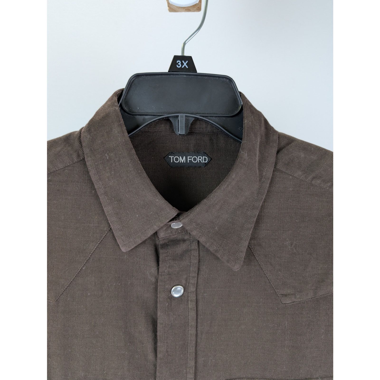 Tom Ford o1rshd1 CC20 Button up Shirt in Dark Brown Size US S / EU 44-46 / 1 - 7 Thumbnail