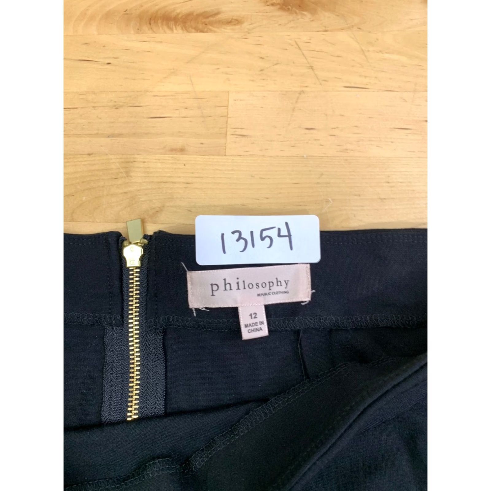 Vintage Philosophy Skirt Women 12 Black Pencil Knee Length Casual Business Size 34" / US 12 / IT 48 - 2 Thumbnail