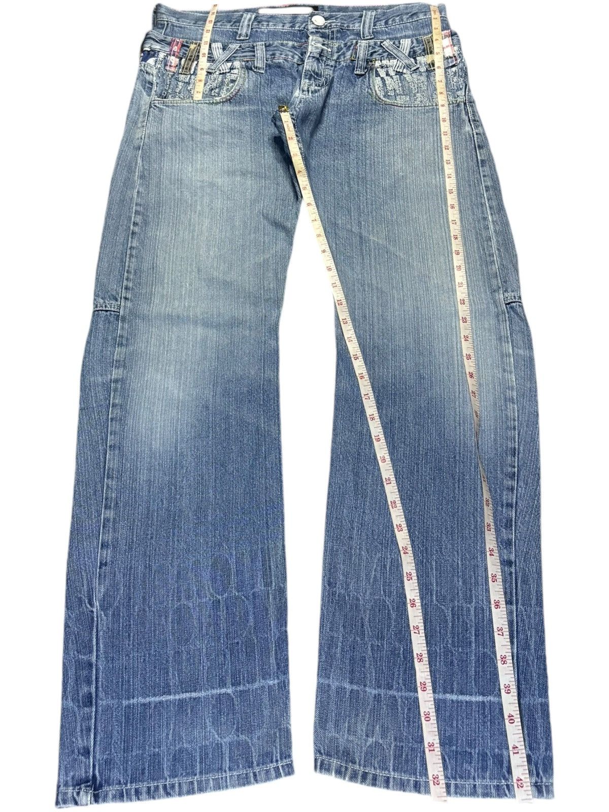 Japanese Brand Vintage Japanese Jack Serika Double Waist Print Loose Jeans Size US 34 / EU 50 - 13 Thumbnail
